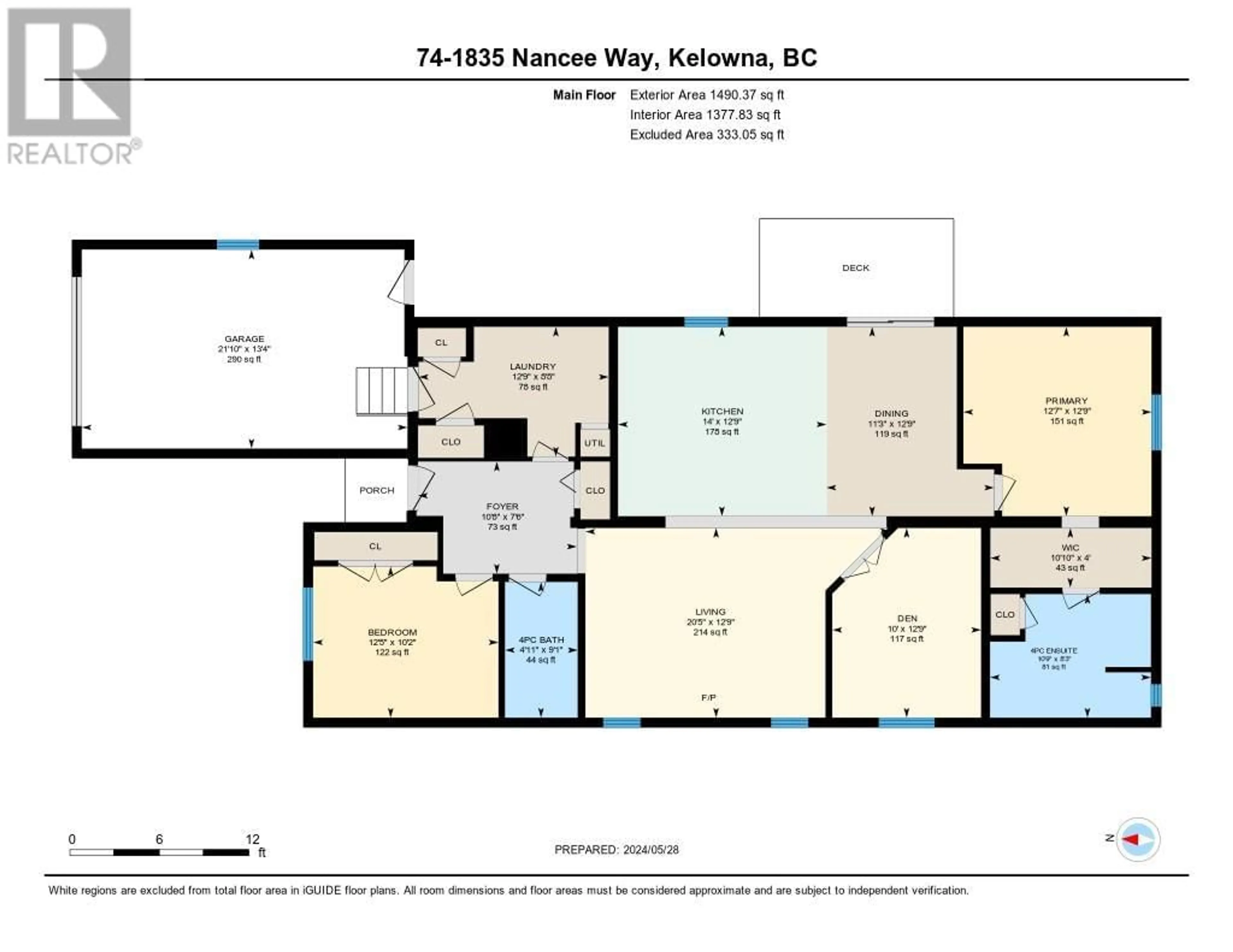 Floor plan for 1835 Nancee Way Court Unit# 74, Kelowna British Columbia V1C4Z1