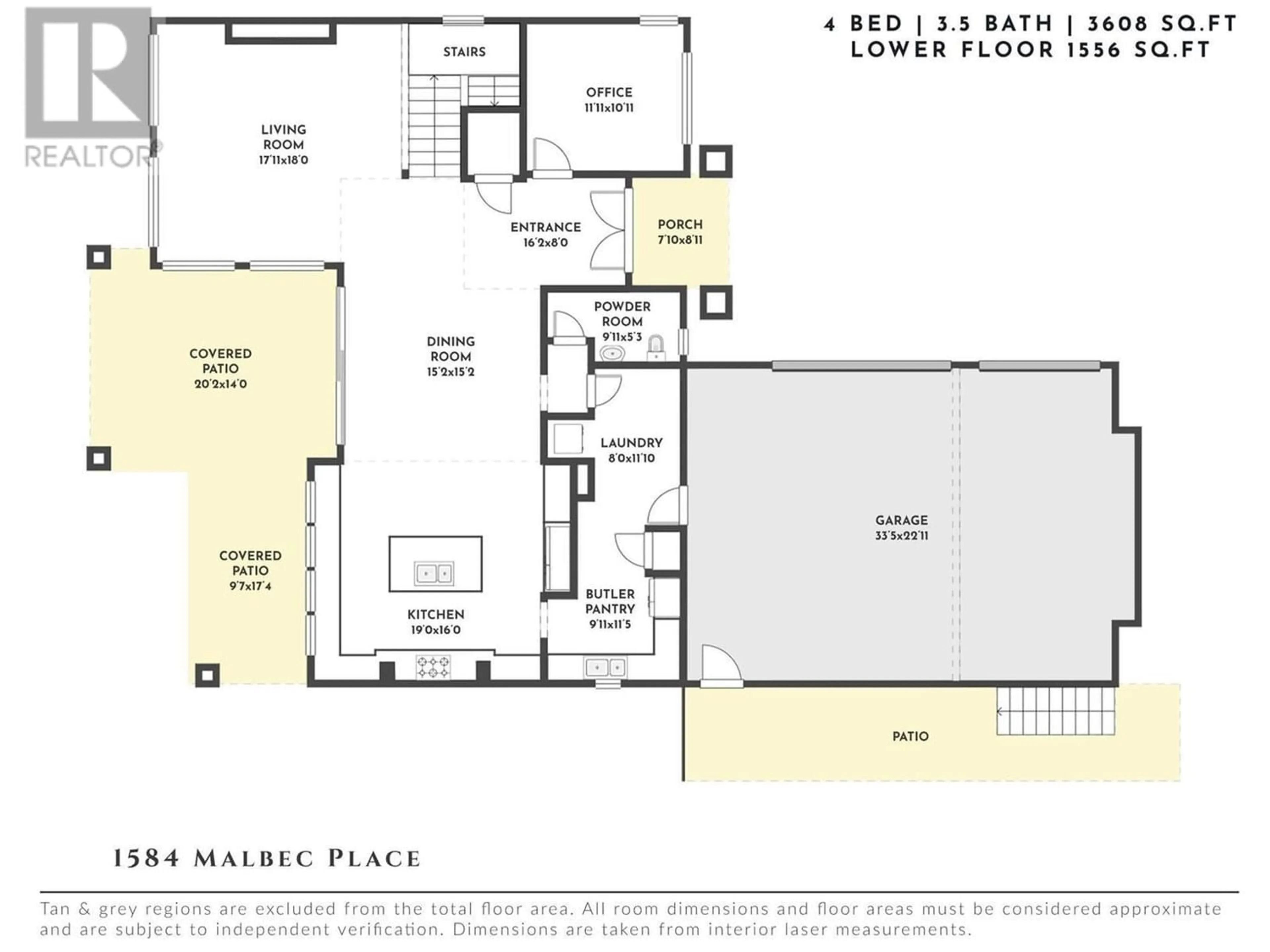 Floor plan for 1584 Malbec Place, West Kelowna British Columbia V4T3B5