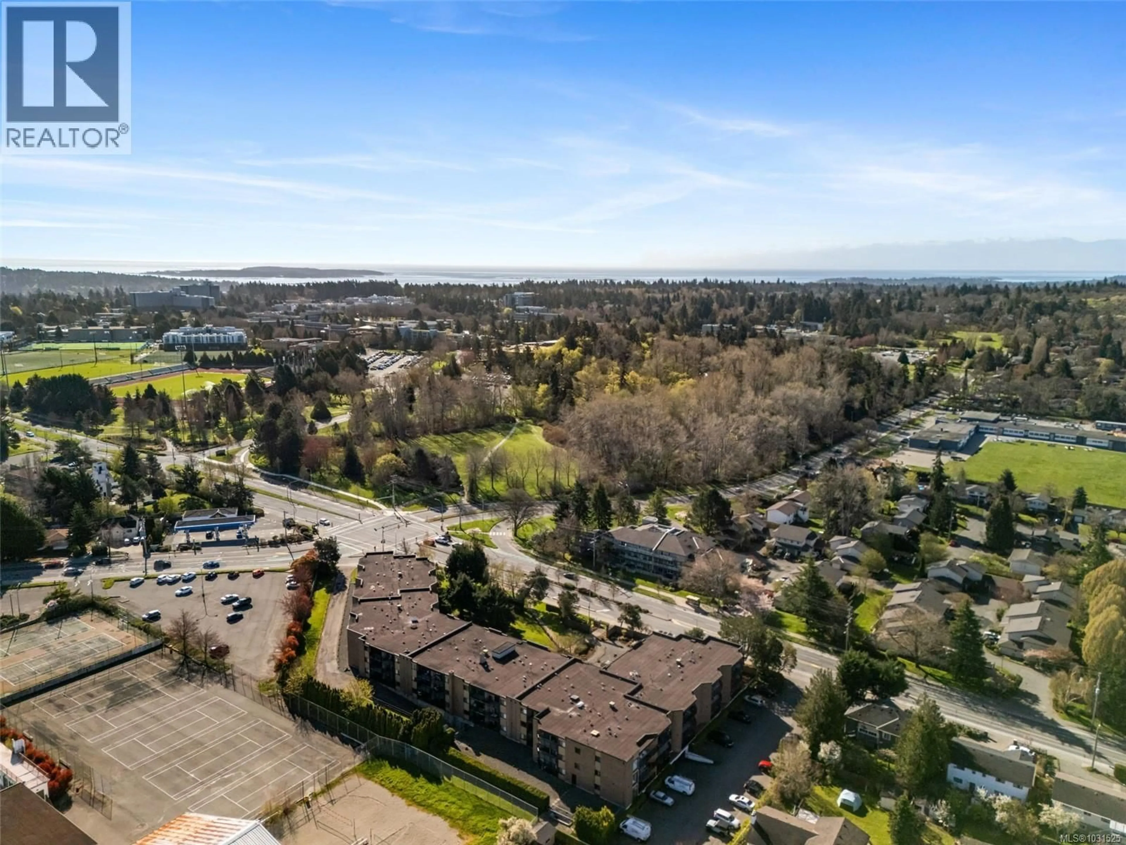 A pic from outside/outdoor area/front of a property/back of a property/a pic from drone, mountain view for 319 - 1870 MCKENZIE AVENUE, Saanich British Columbia V8N4X3