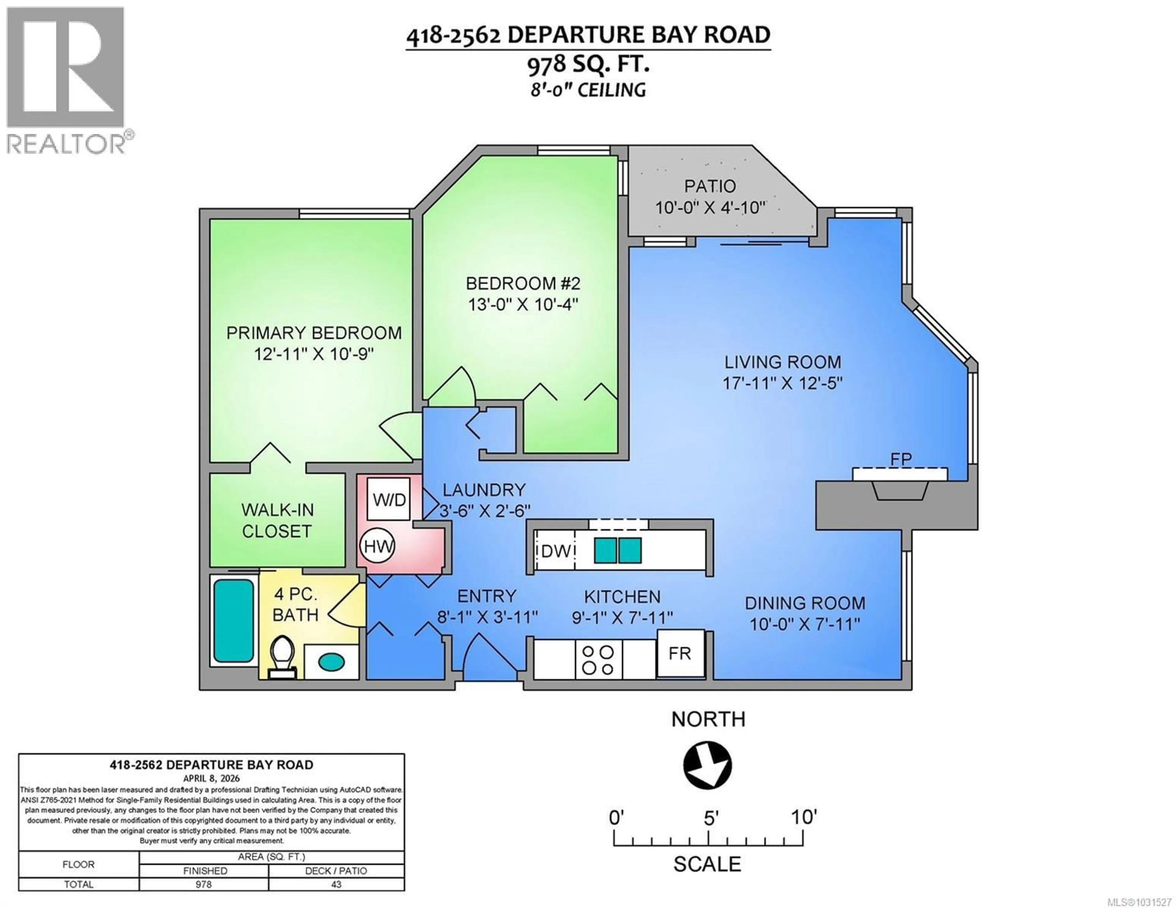 Floor plan for 418 - 2562 DEPARTURE BAY ROAD, Nanaimo British Columbia V9S5P1