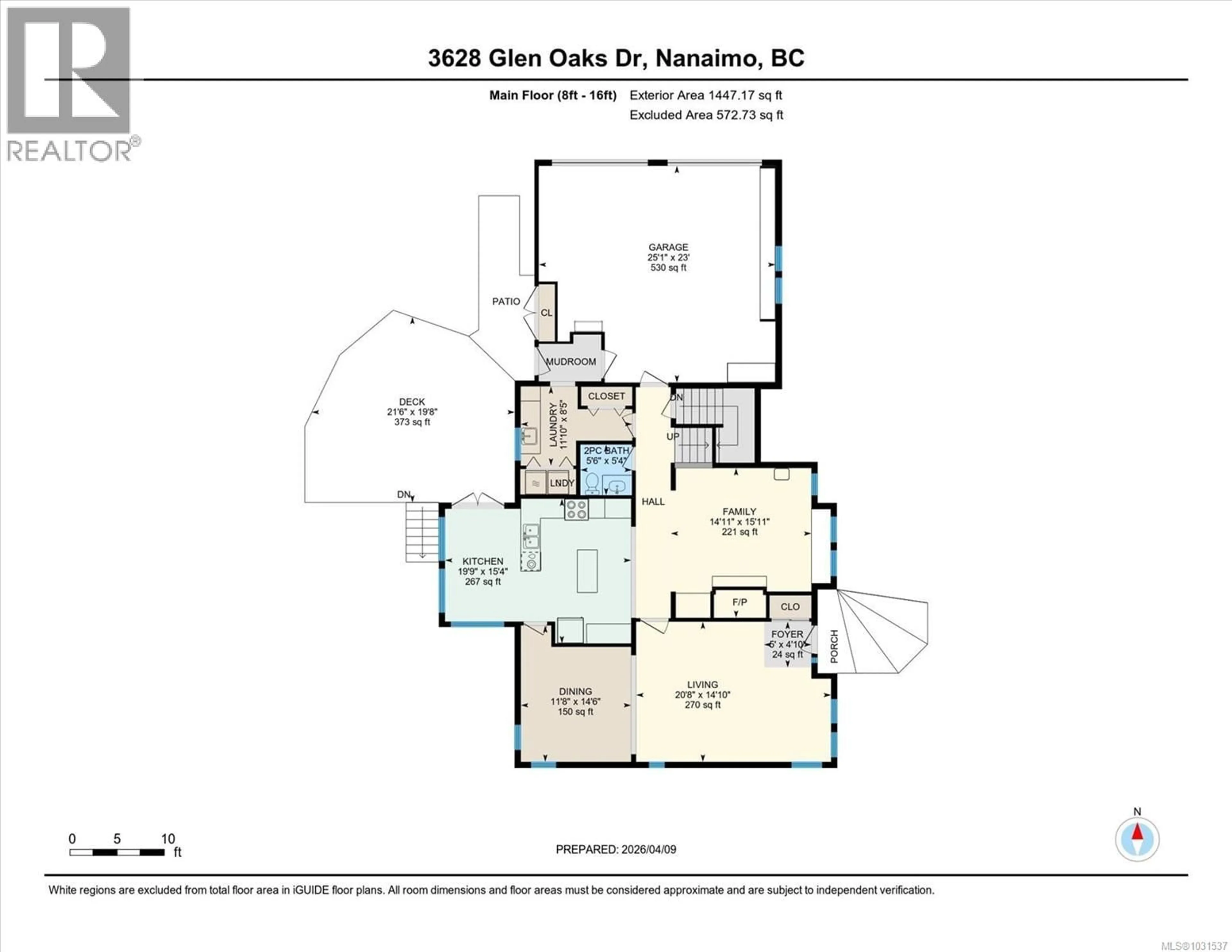 Floor plan for 3628 GLEN OAKS DRIVE, Nanaimo British Columbia V9T5J8