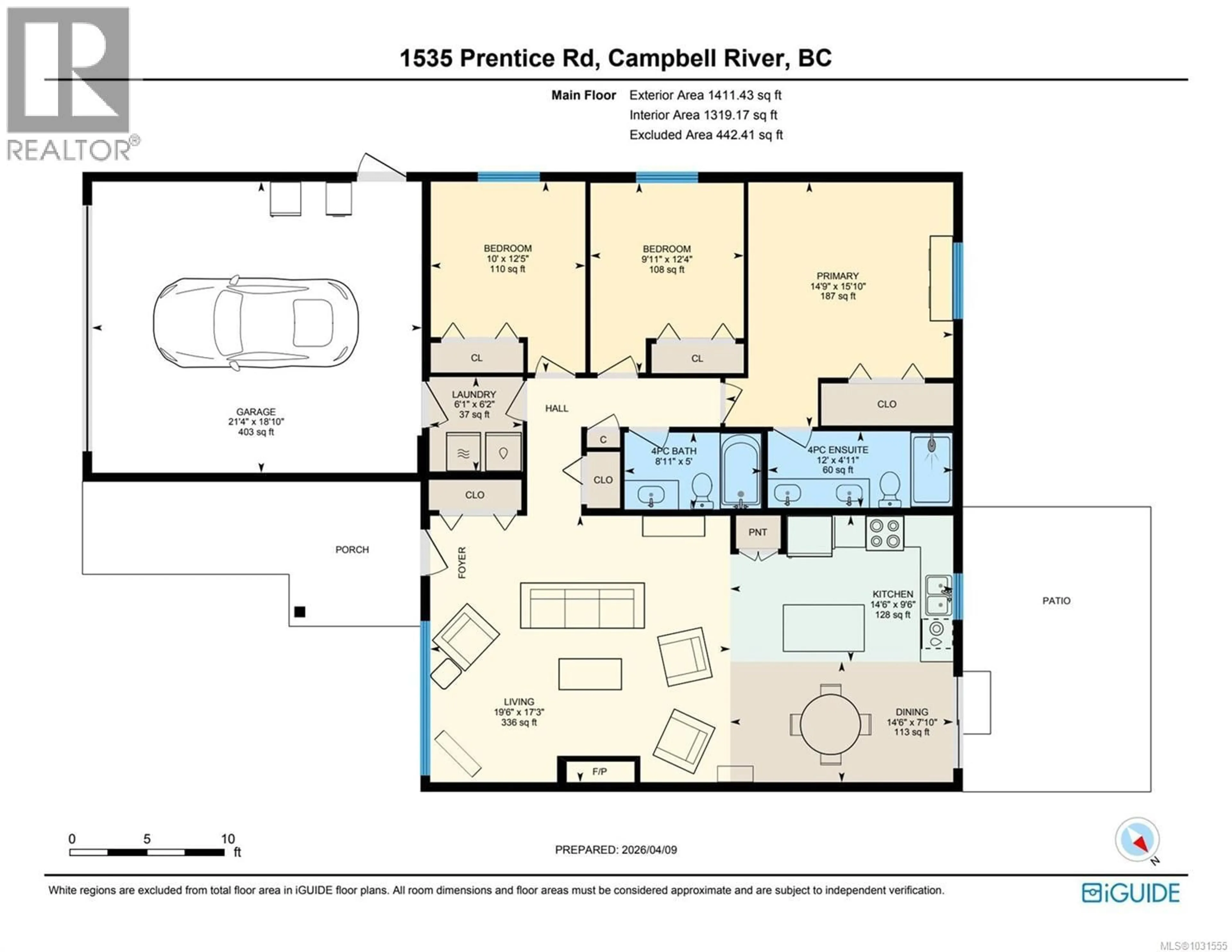 Floor plan for 1535 PRENTICE ROAD, Campbell River British Columbia V9W0E3