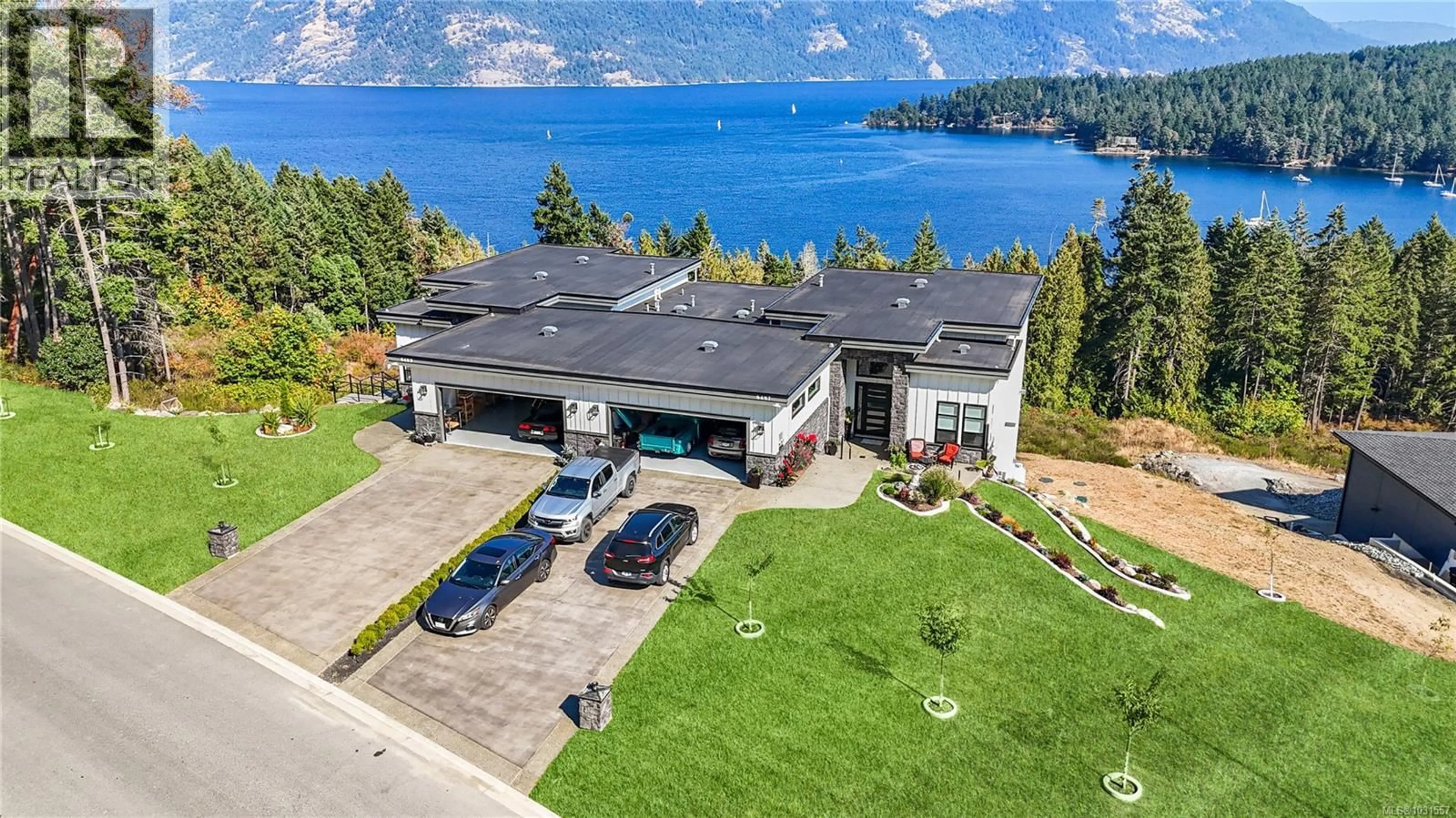 A pic from outside/outdoor area/front of a property/back of a property/a pic from drone, water/lake/river/ocean view for 6469 MARINE CRESCENT, Duncan British Columbia V9L5Y3