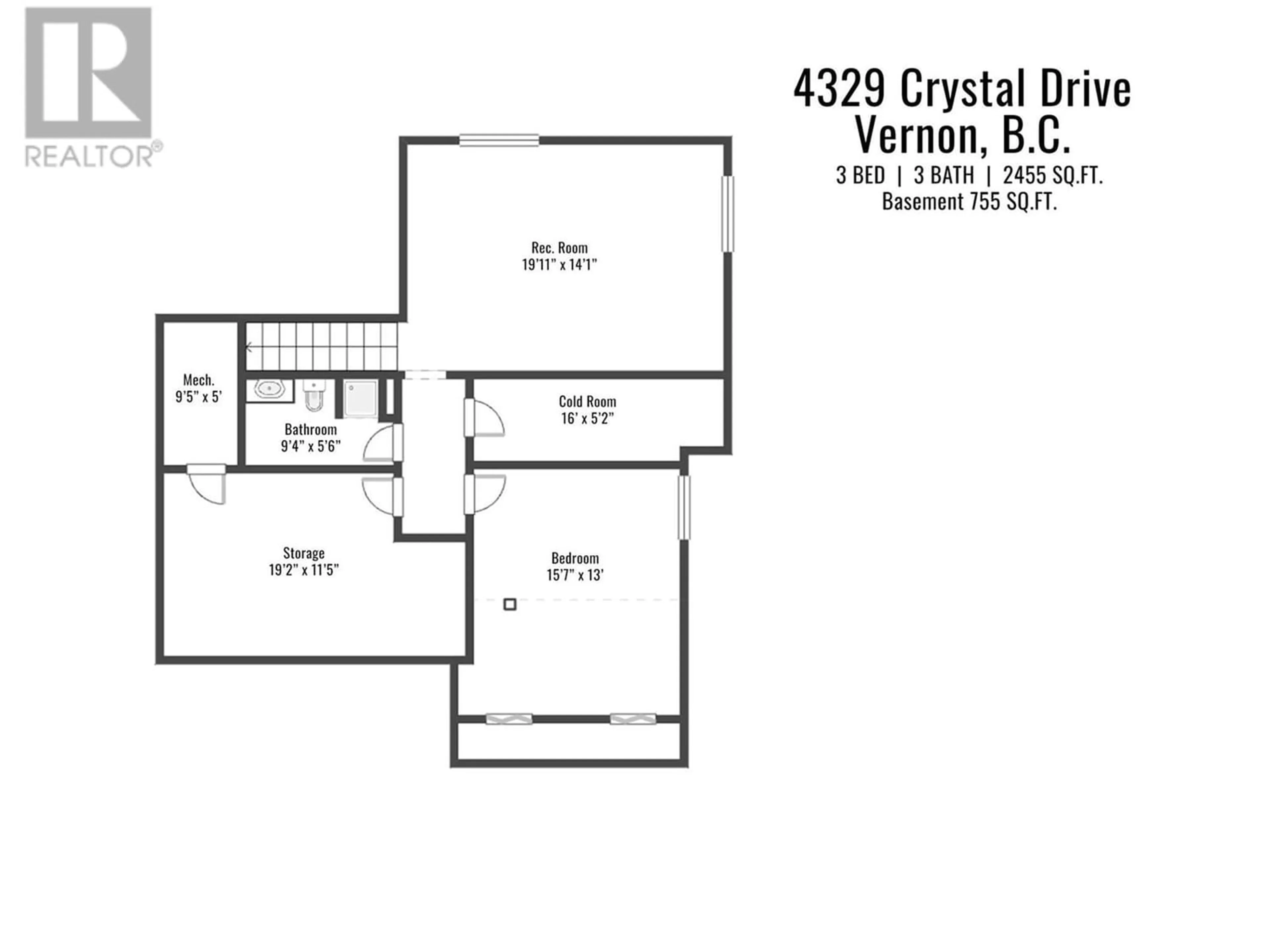 Floor plan for 4329 Crystal Drive, Vernon British Columbia V1T8V4