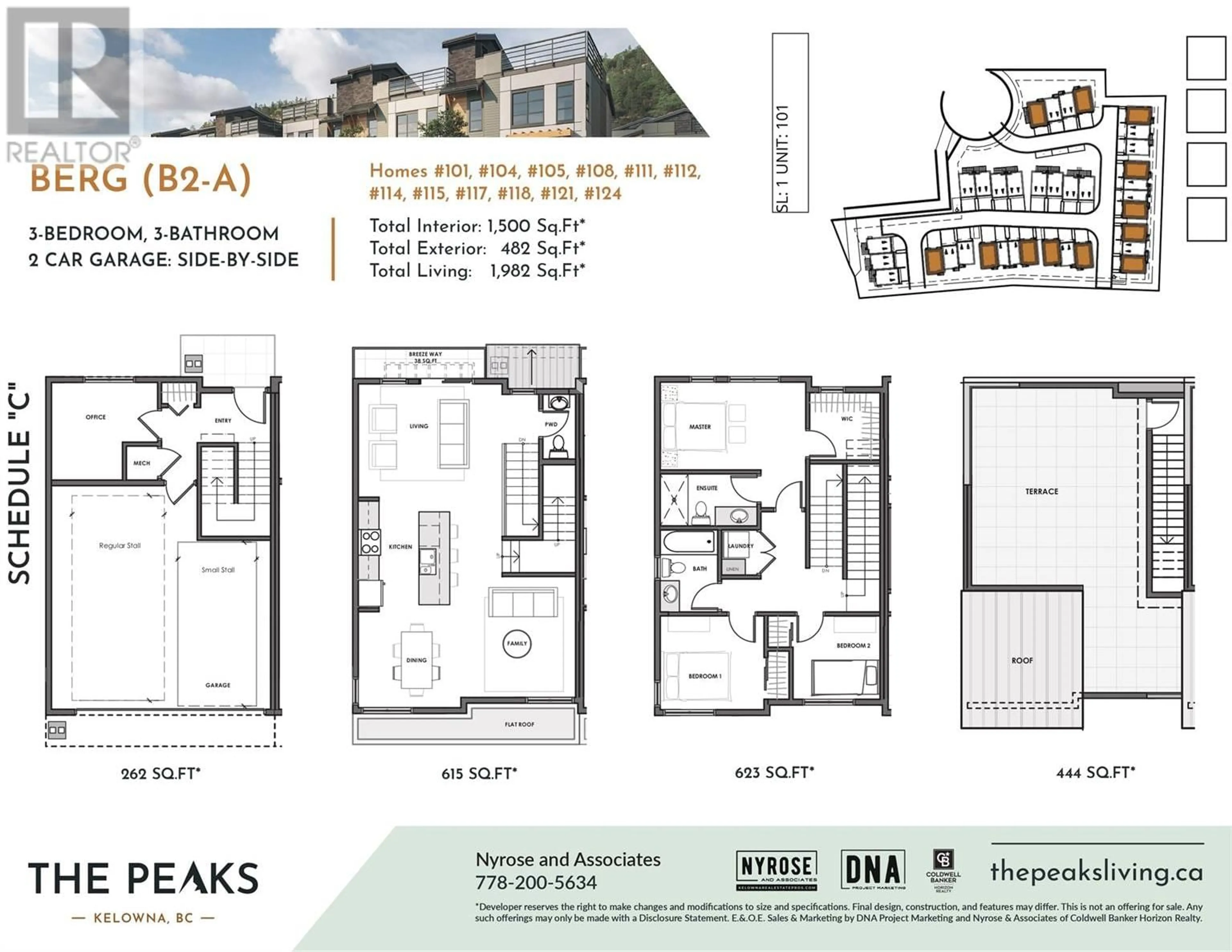 Floor plan for 101 - 1455 CARA GLEN COURT, Kelowna British Columbia V1V2J1