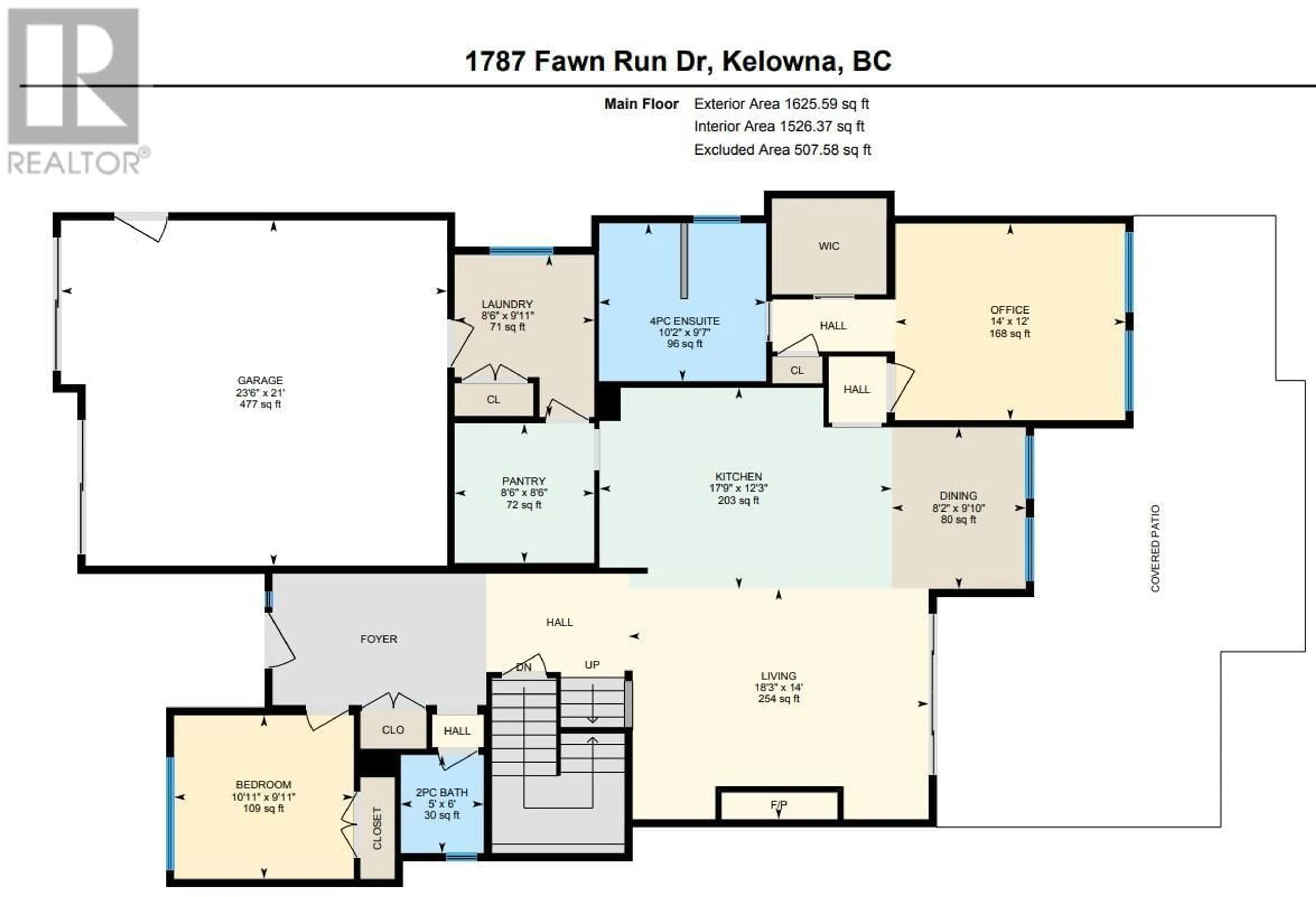 Floor plan for 1787 Fawn Run Drive, Kelowna British Columbia V1W5N9