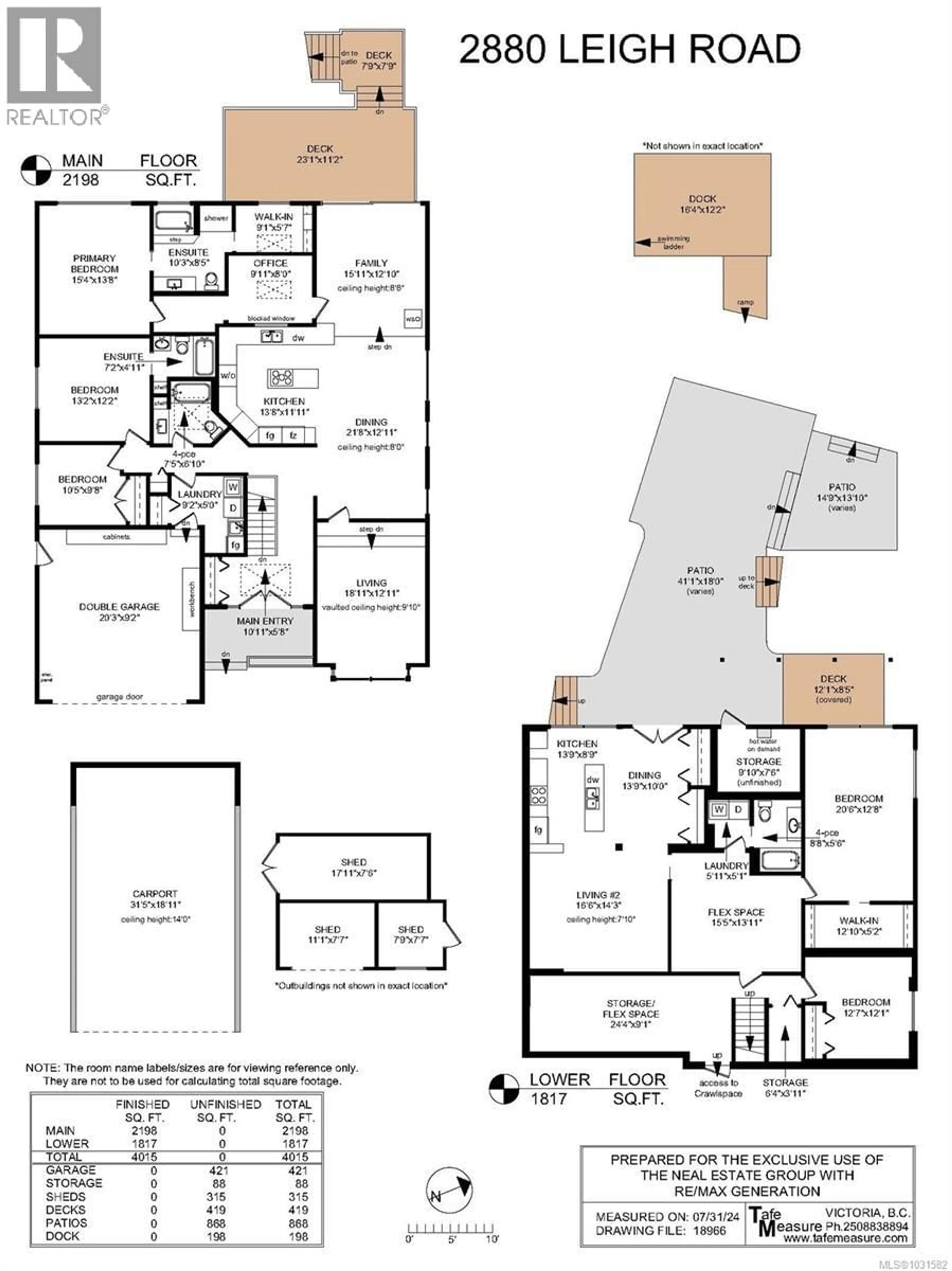 Floor plan for 2880 LEIGH ROAD, Langford British Columbia V9B4G3