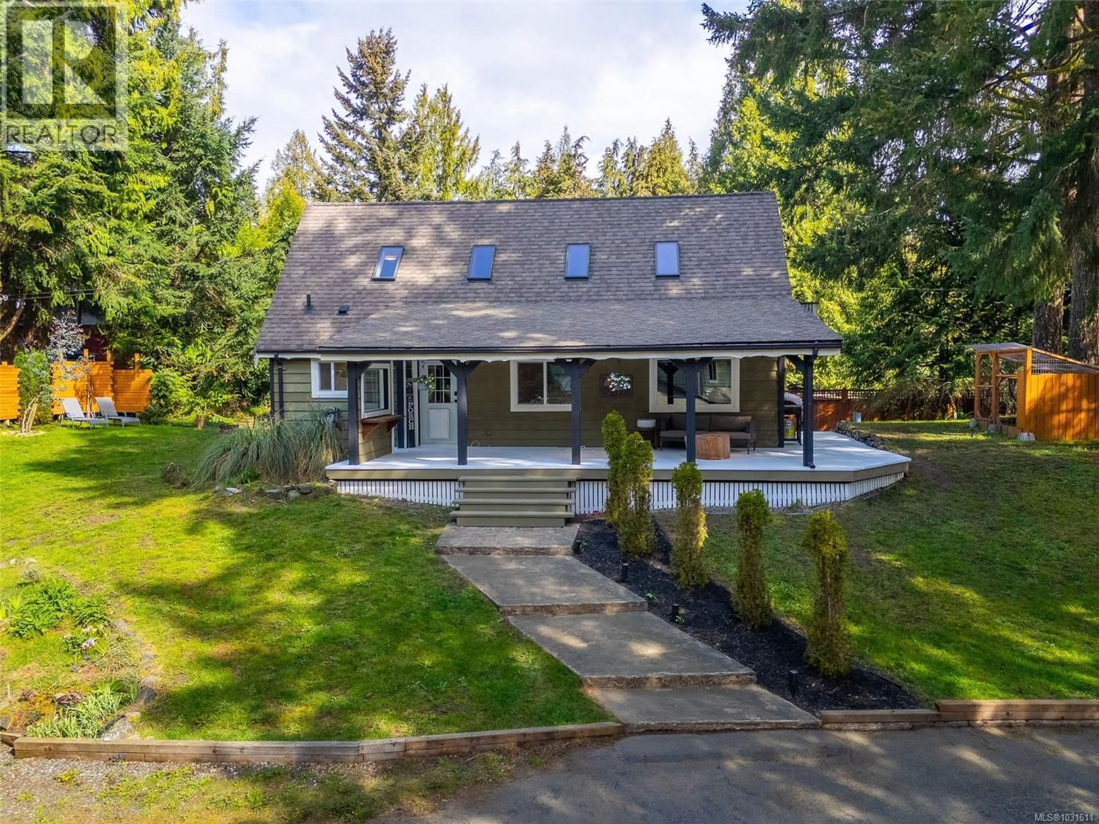 A pic from outside/outdoor area/front of a property/back of a property/a pic from drone, street for 2132 DANDELION LANE, Shawnigan Lake British Columbia V0R2W0