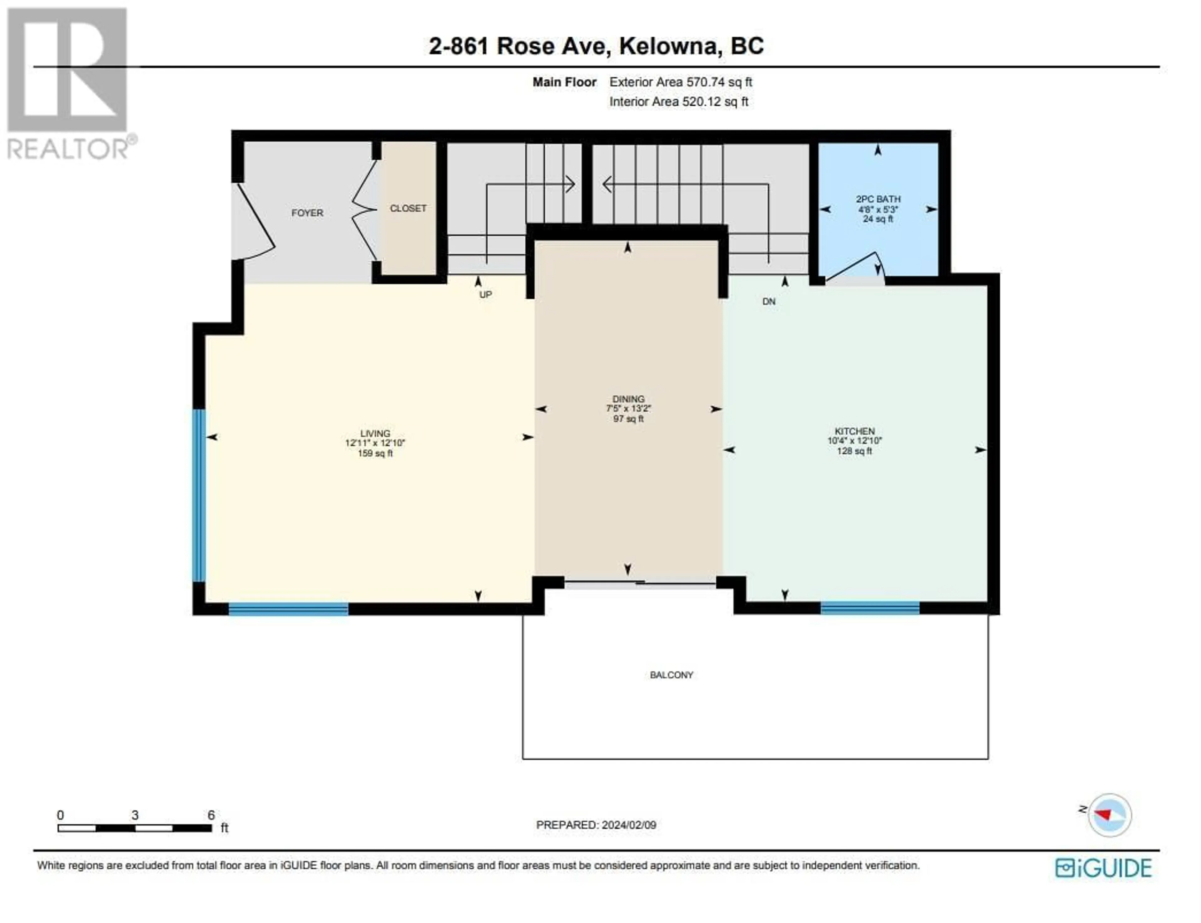 Floor plan for 861 Rose Avenue Unit# 2, Kelowna British Columbia V1Y5K3