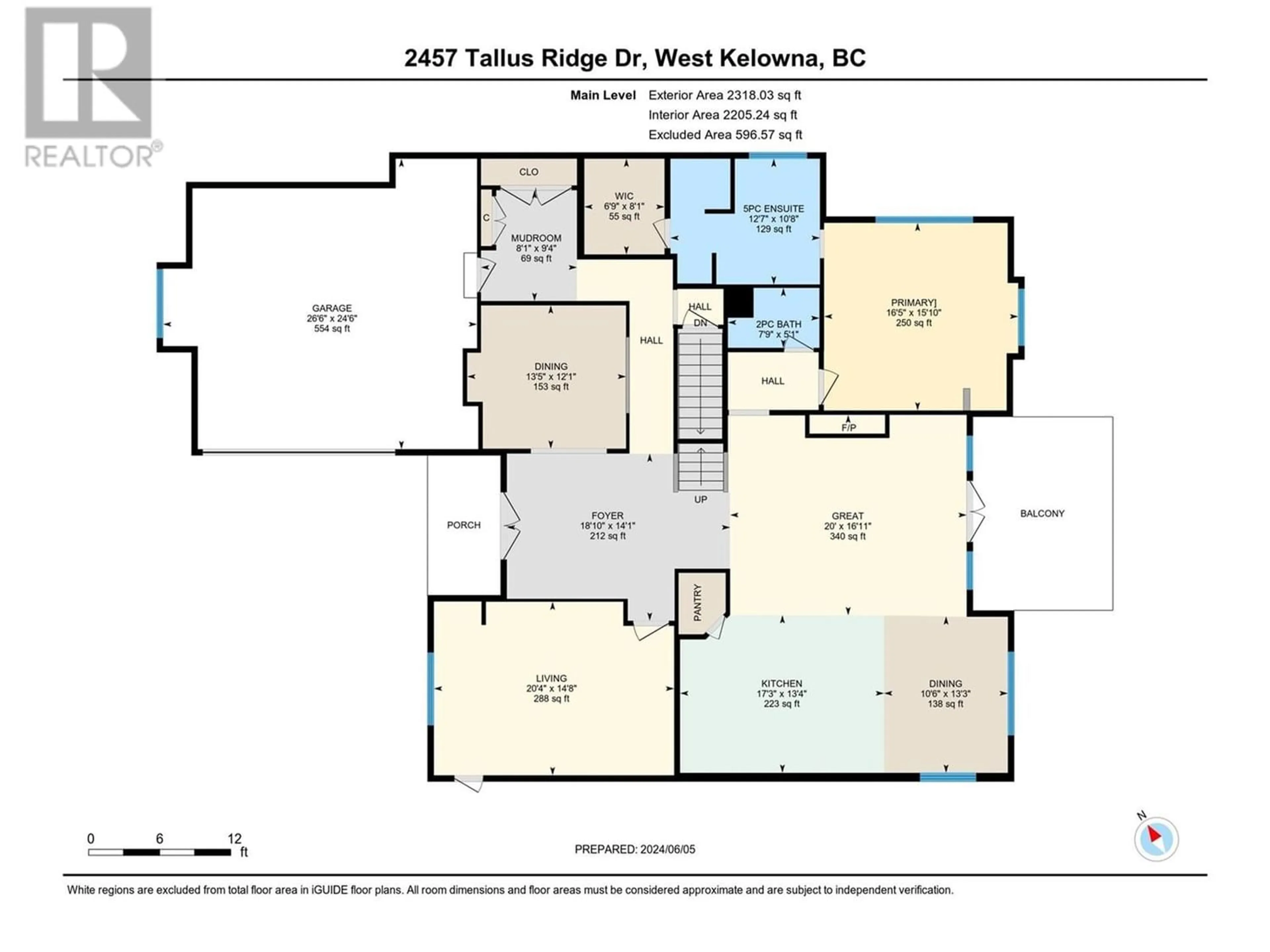 Floor plan for 2457 Tallus Ridge Drive, West Kelowna British Columbia V4T3A6