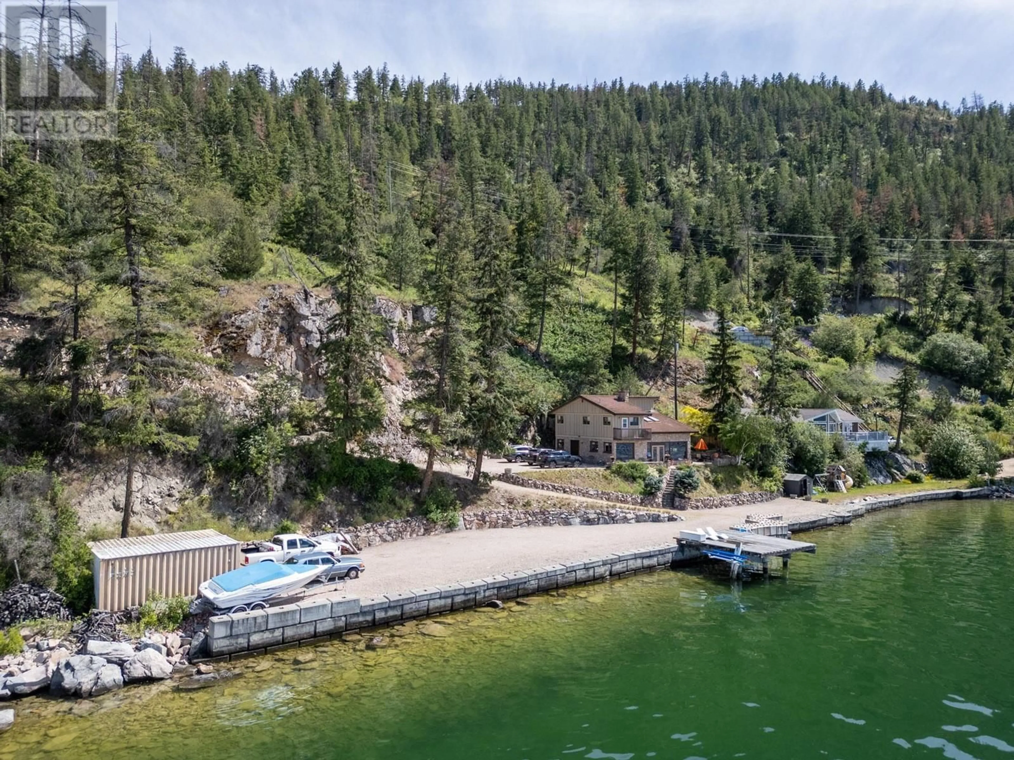 A pic from outside/outdoor area/front of a property/back of a property/a pic from drone, water/lake/river/ocean view for 9222 SMITH ROAD, Vernon British Columbia V1H1K2