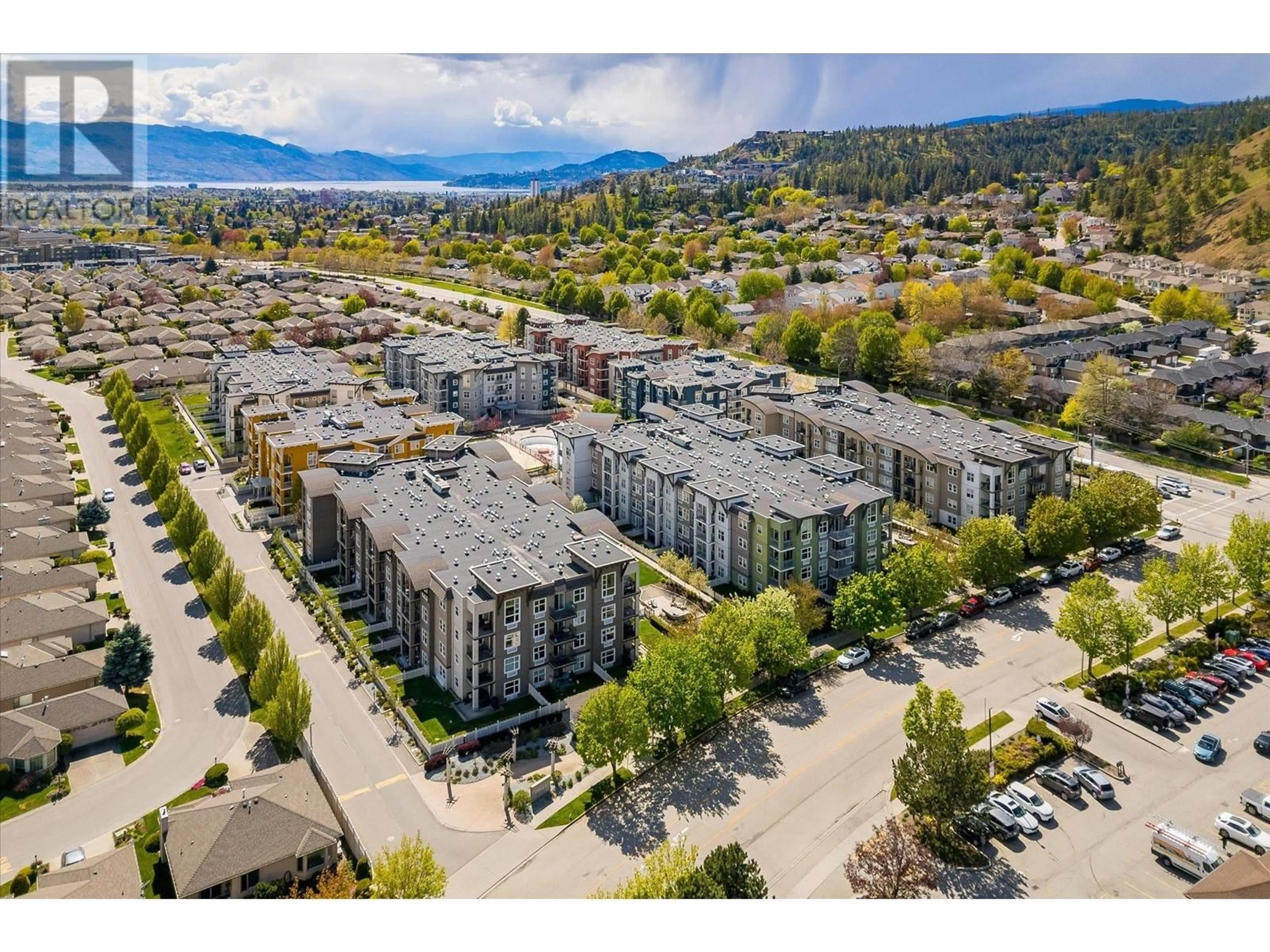 A pic from outside/outdoor area/front of a property/back of a property/a pic from drone, mountain view for 215 - 539 YATES ROAD, Kelowna British Columbia V1V2T8