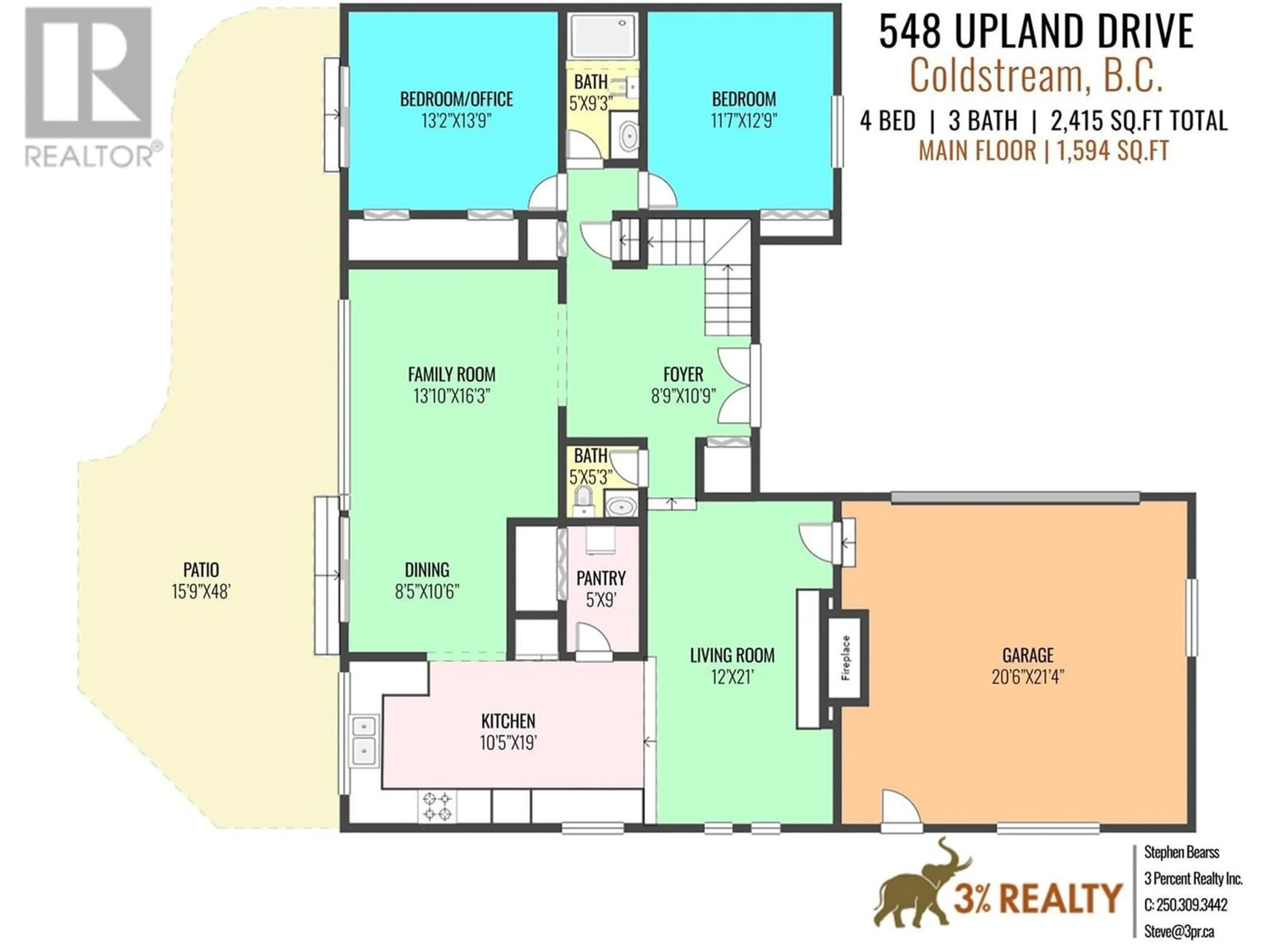 Floor plan for 548 Upland Drive, Coldstream British Columbia V1B2X8