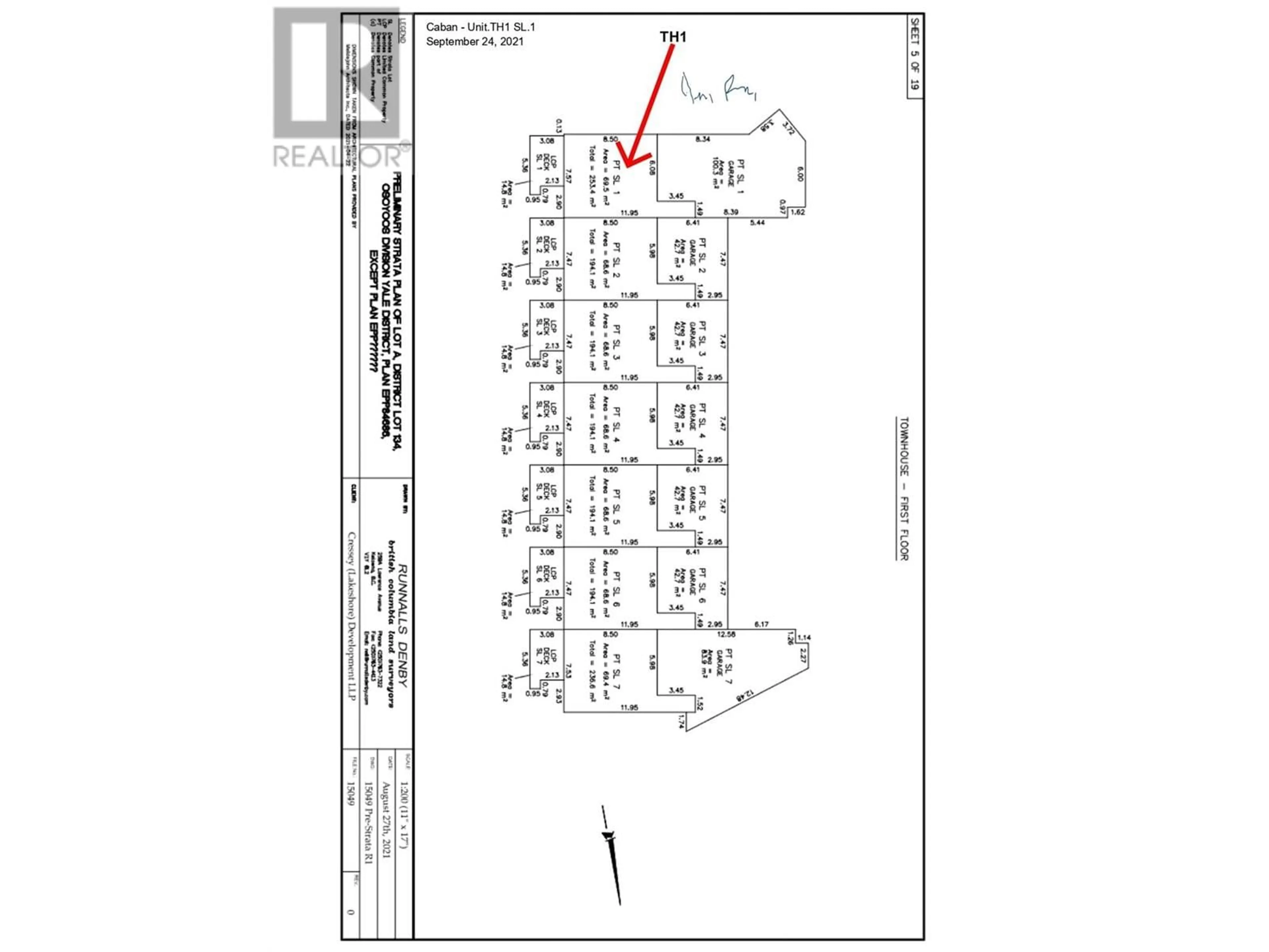 Floor plan for 3352 Richter Street Unit# TH1, Kelowna British Columbia V1W3S9