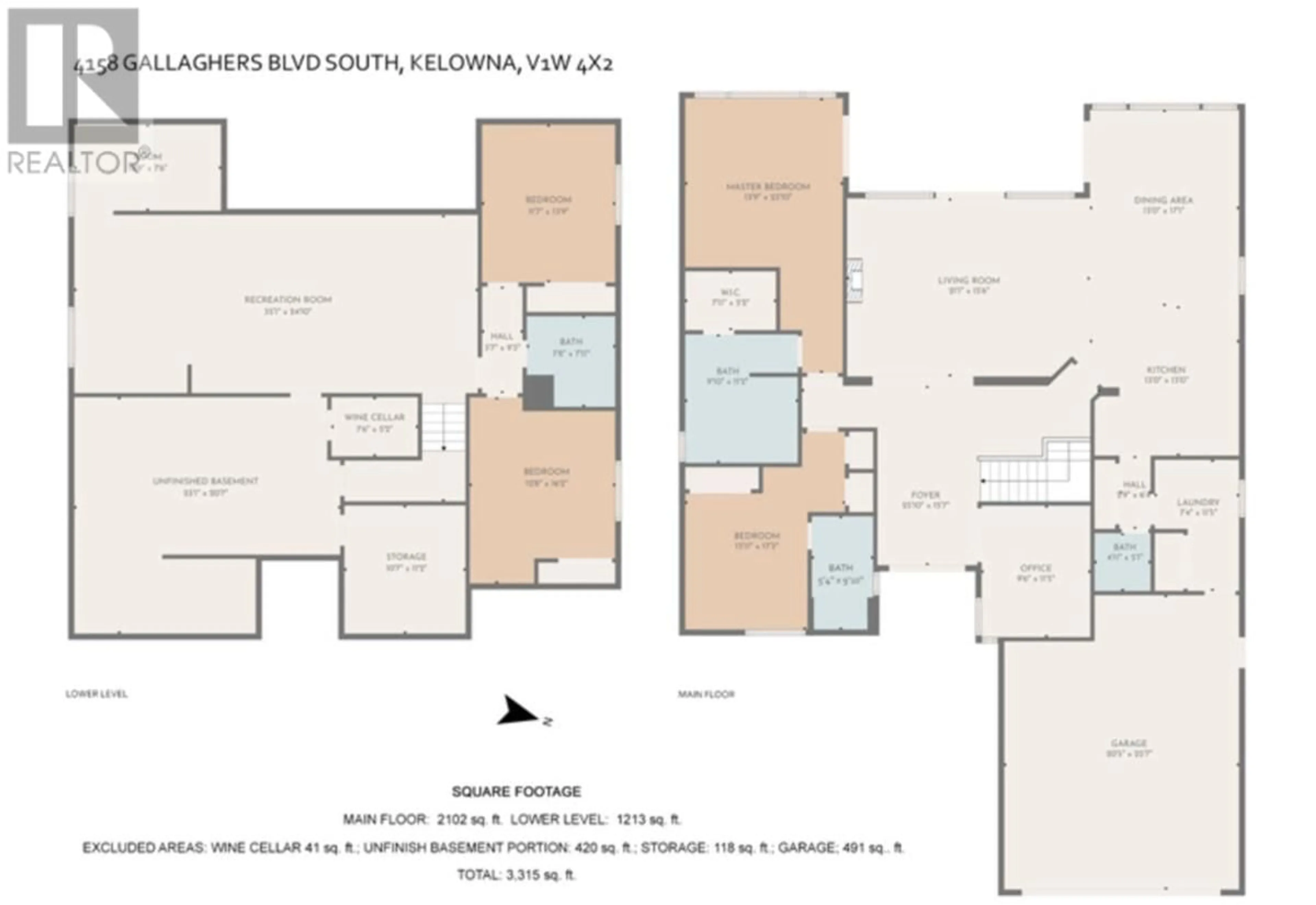 Floor plan for 4158 Gallaghers Boulevard S, Kelowna British Columbia V1W4X2