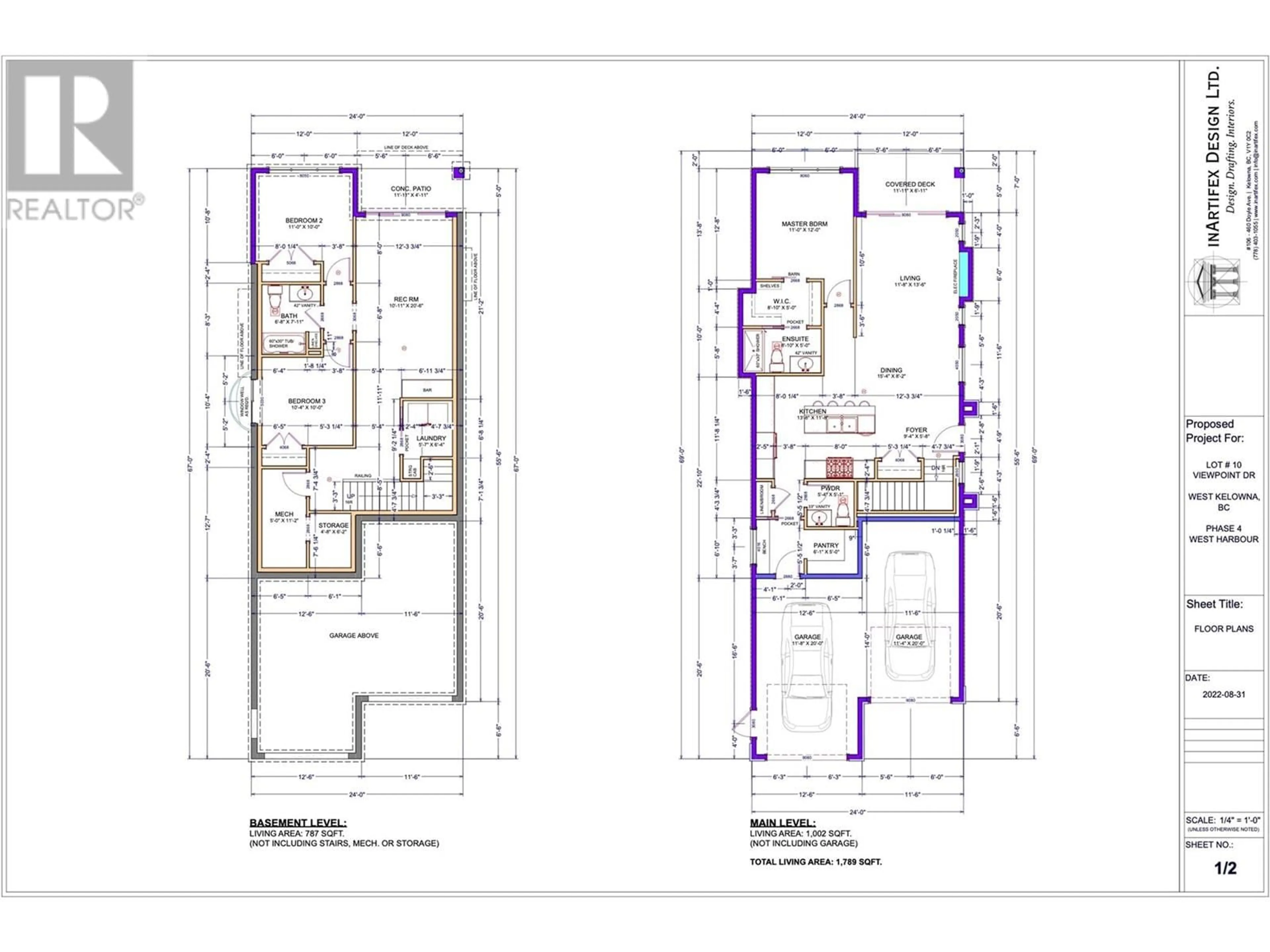 Floor plan for 1678 Harbour View Crescent Lot# Lot 870, Kelowna British Columbia V1Z4E1