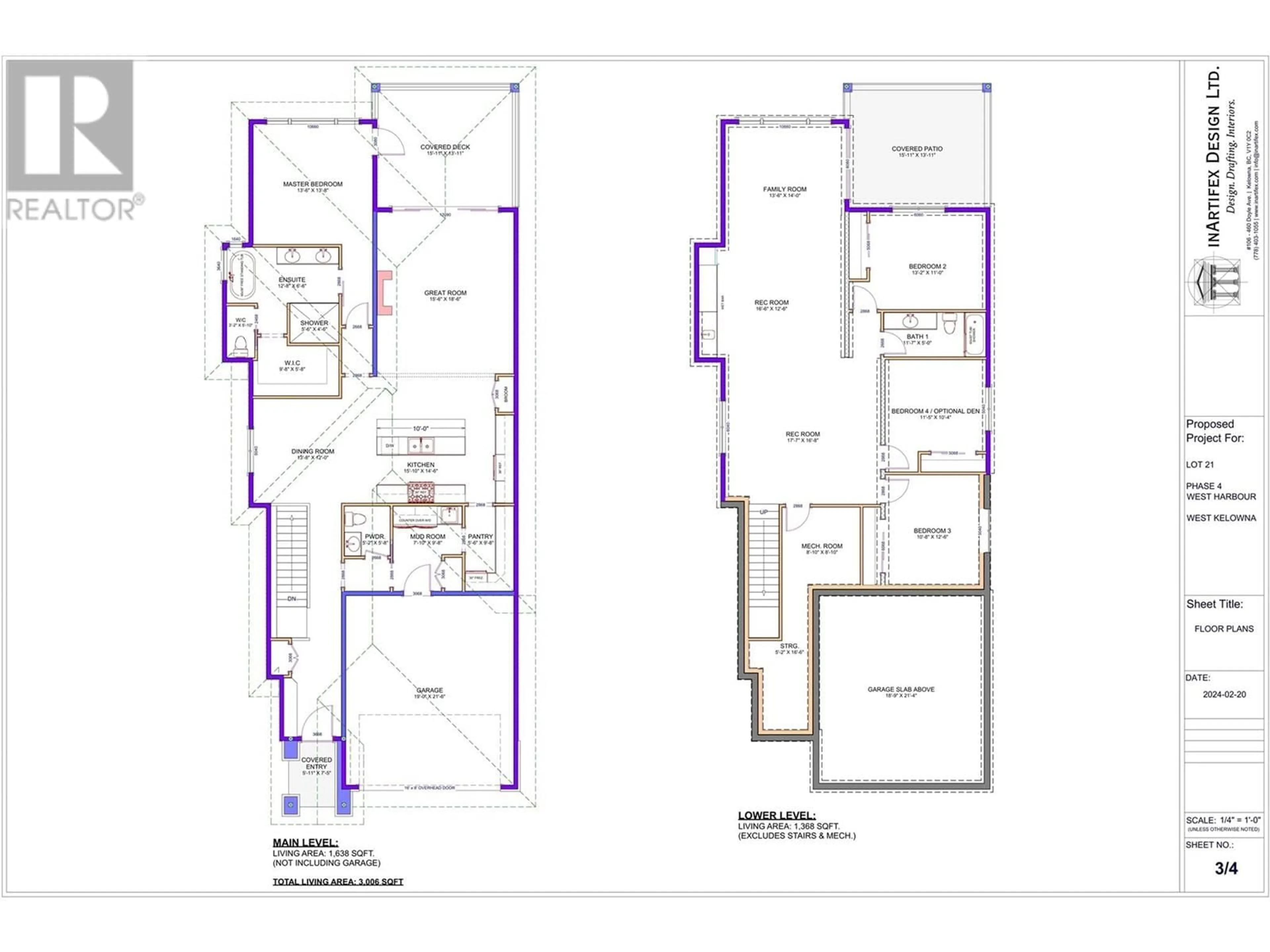 Floor plan for 1679 Harbour View Crescent Lot# Lot 882, Kelowna British Columbia V1Z4E1