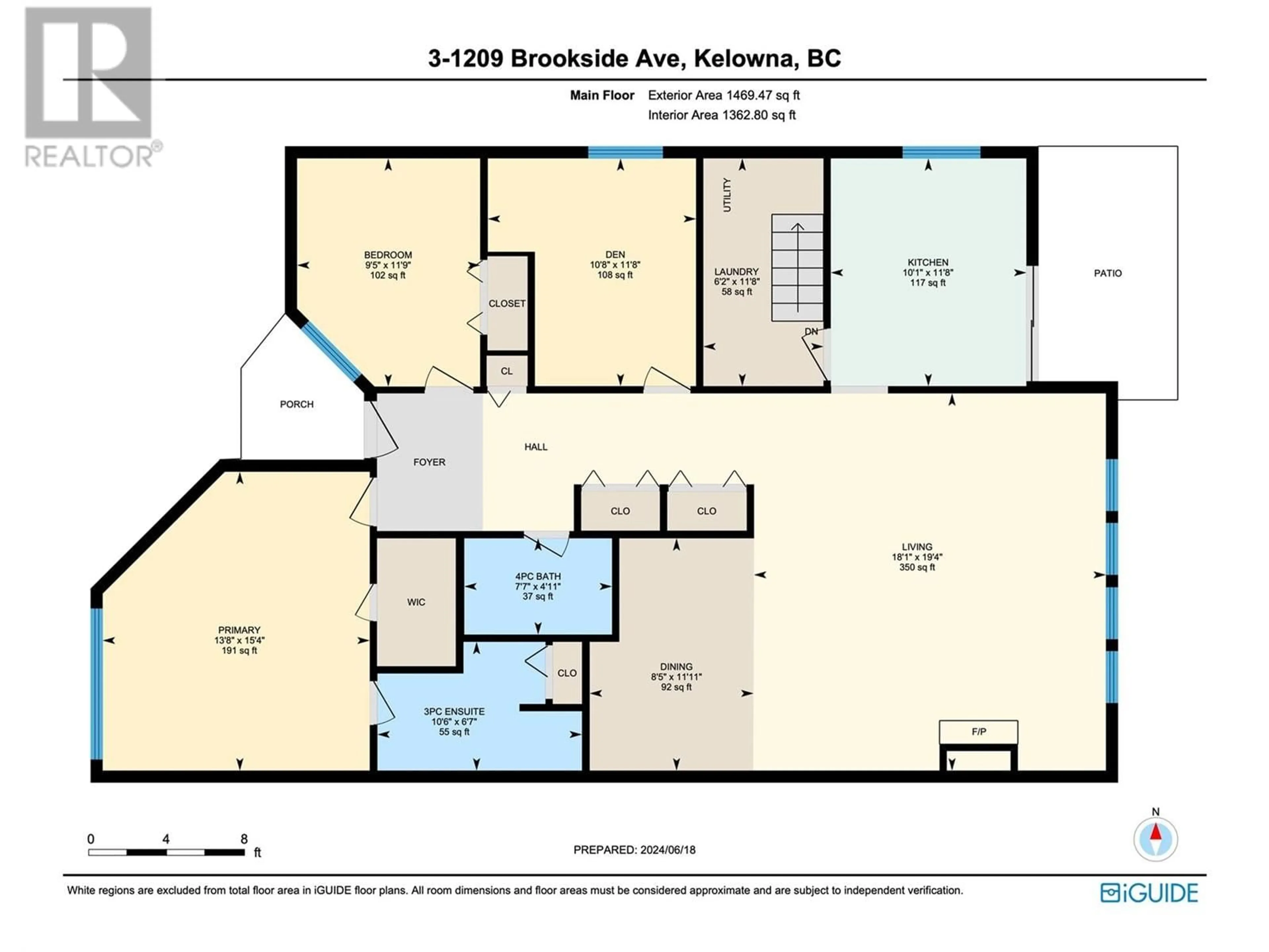 Floor plan for 1209 Brookside Avenue Unit# 3, Kelowna British Columbia V1Y5T5