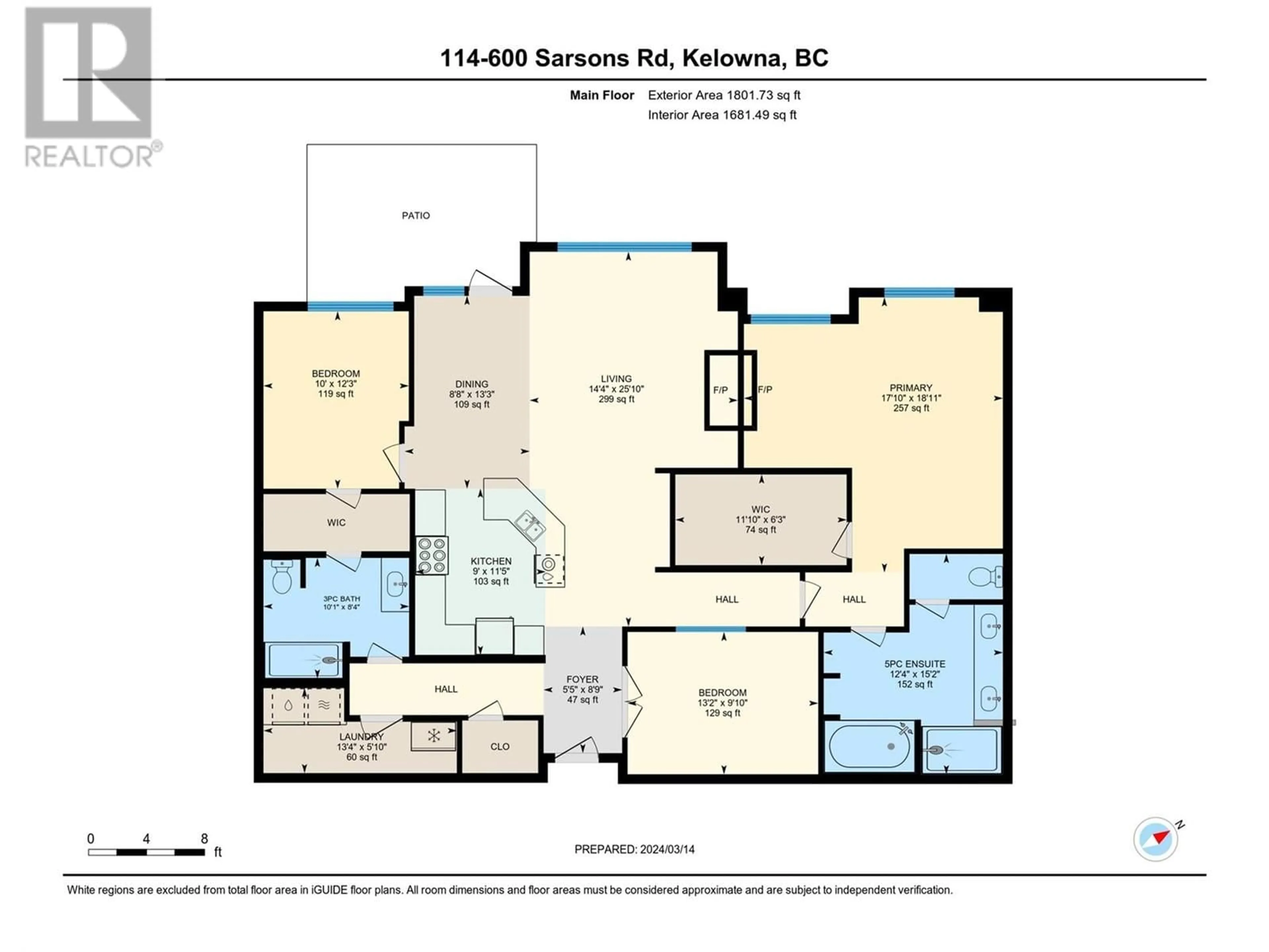 Floor plan for 600 Sarsons Road Unit# 114, Kelowna British Columbia V1W5H5