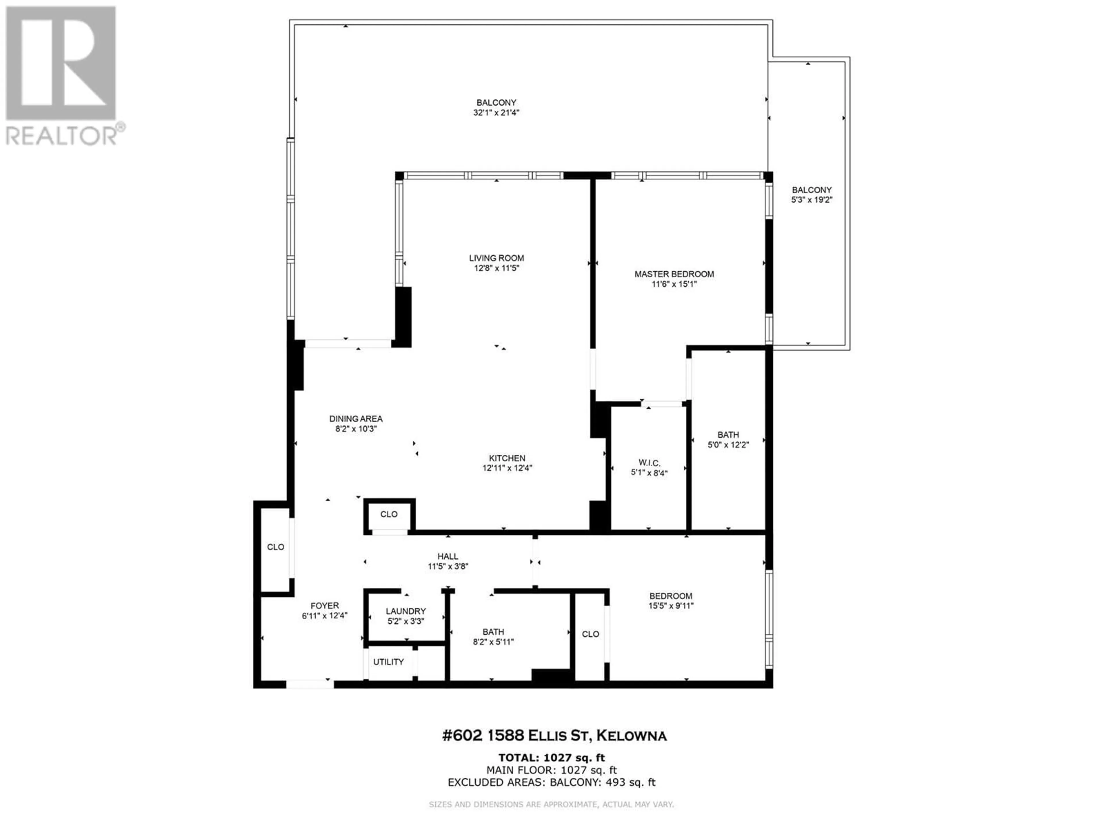 Floor plan for 1588 Ellis Street Unit# 602, Kelowna British Columbia V1Y0H1