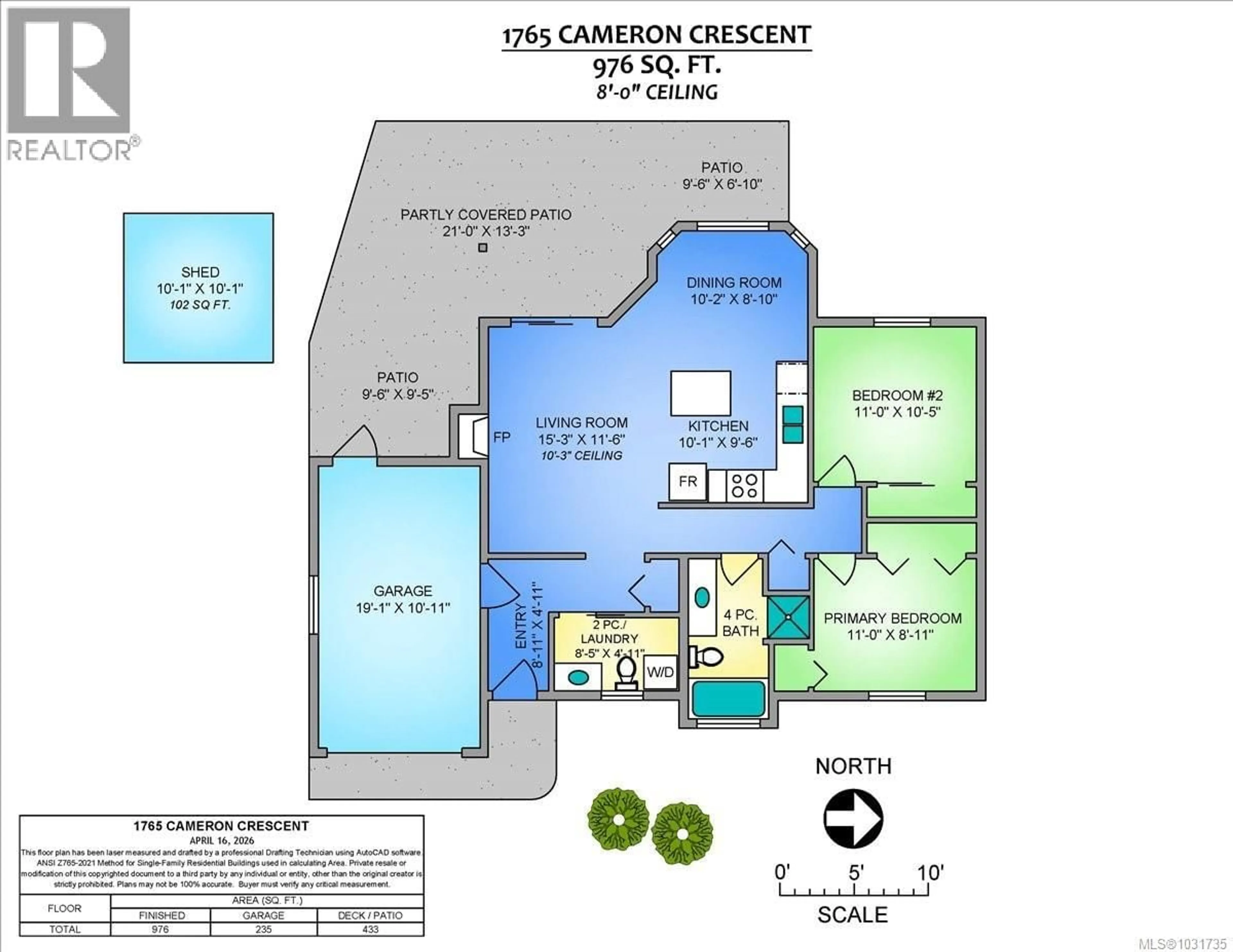 Floor plan for 1765 CAMERON CRESCENT, Qualicum Beach British Columbia V9K2S3