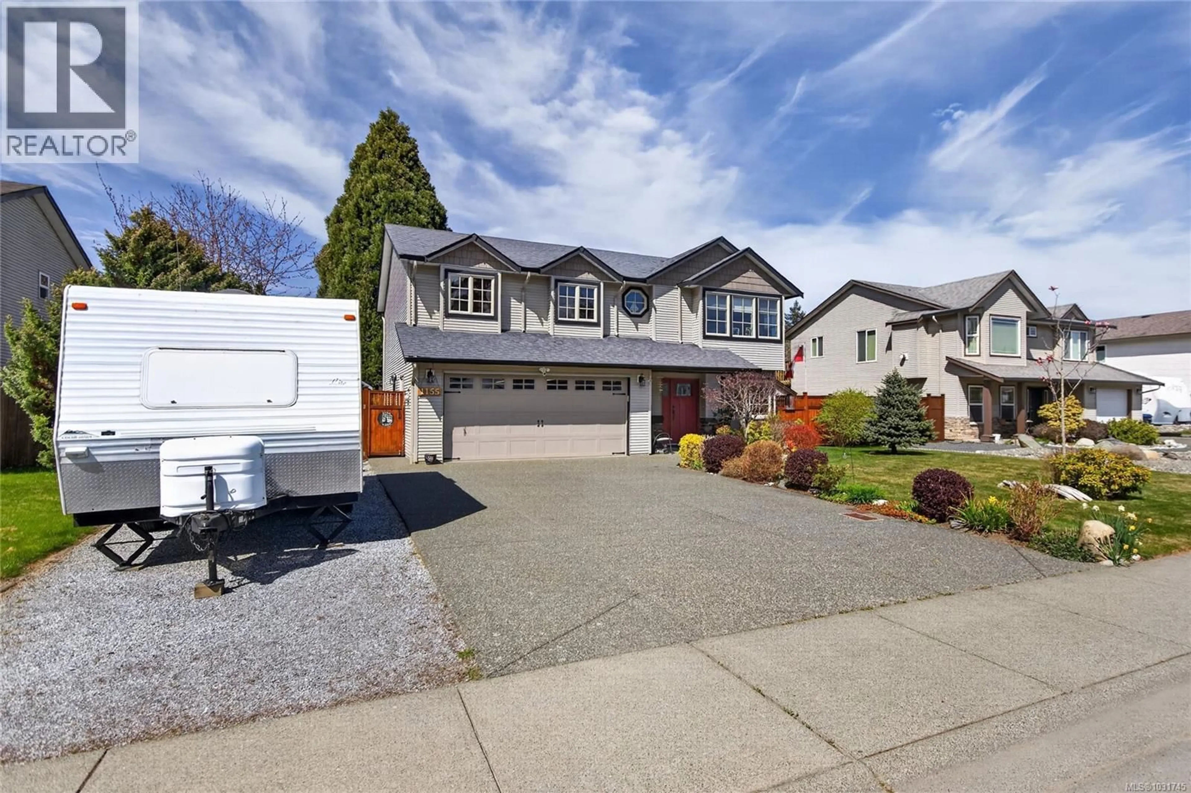 Home with vinyl exterior material, street for 1155 HORNBY PLACE, Courtenay British Columbia V9N8X4