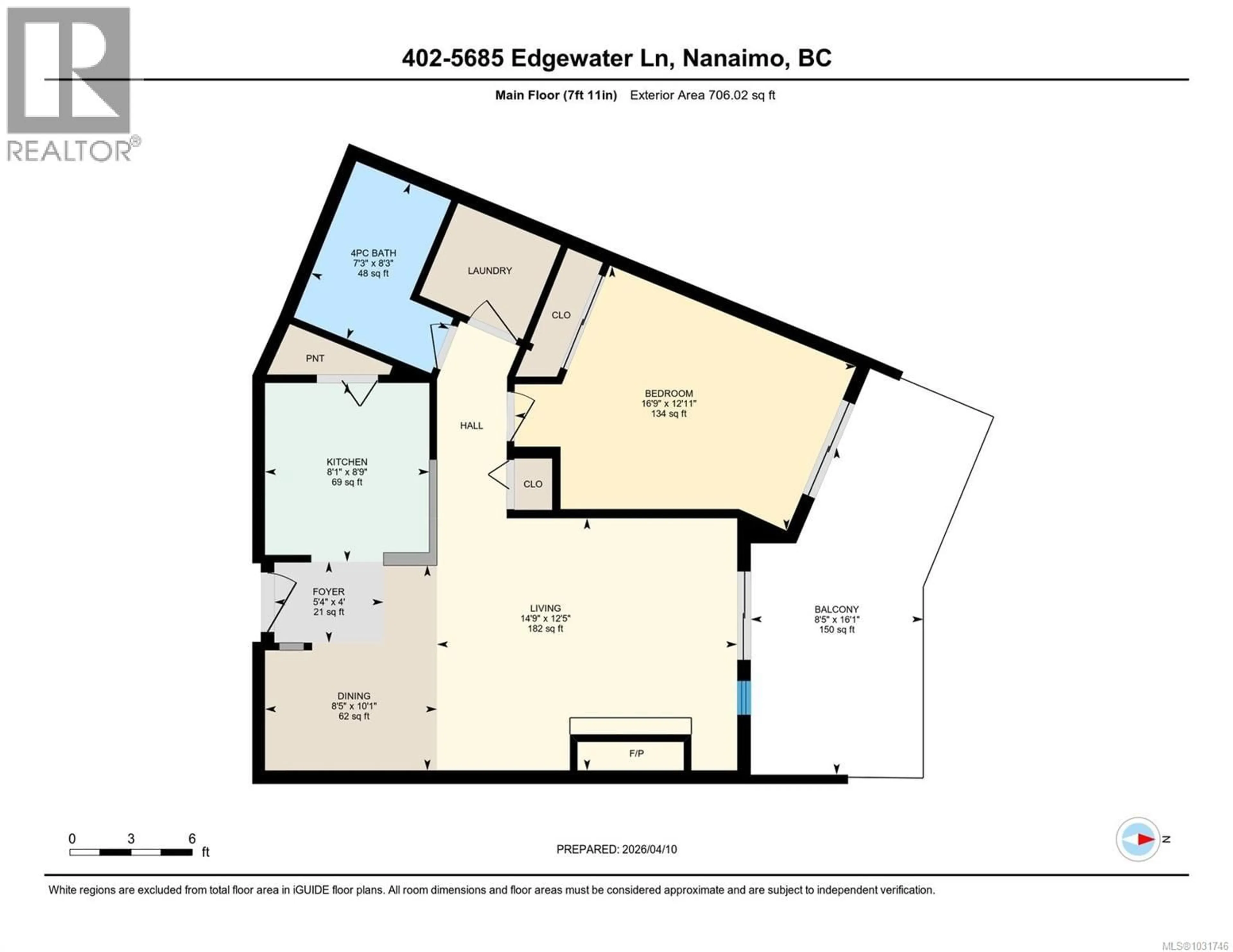 Floor plan for 402 - 5685 EDGEWATER LANE, Nanaimo British Columbia V9T6K3