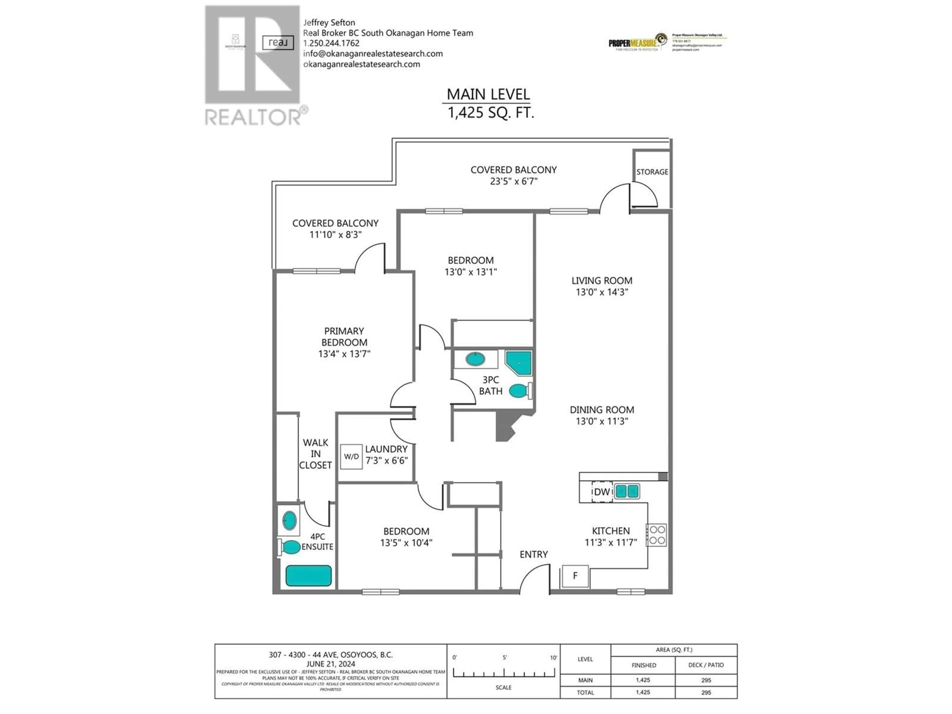 Floor plan for 4300 44TH Avenue Unit# 307, Osoyoos British Columbia V0H1V6