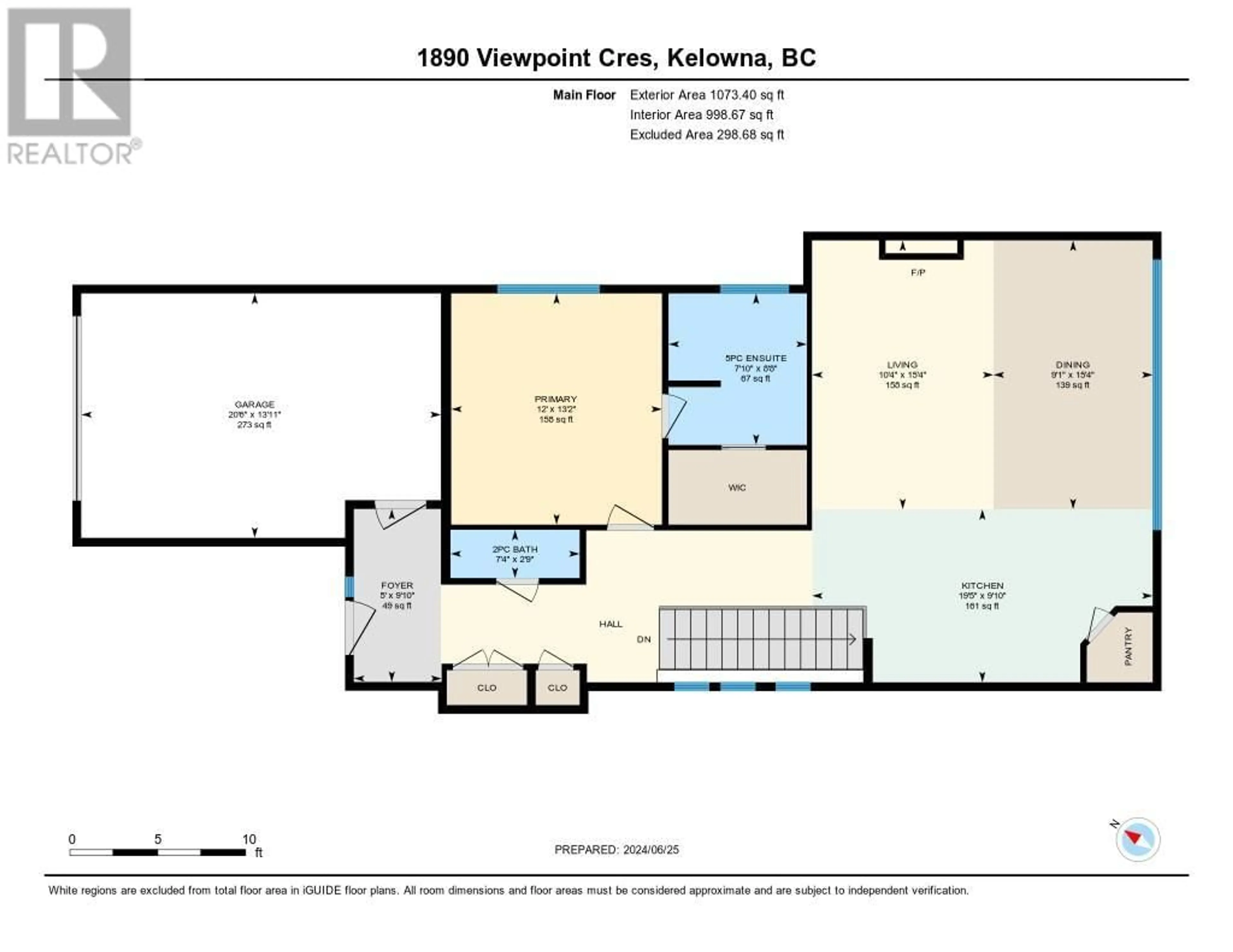 Floor plan for 1890 Viewpoint Crescent, Kelowna British Columbia V1Z4E1