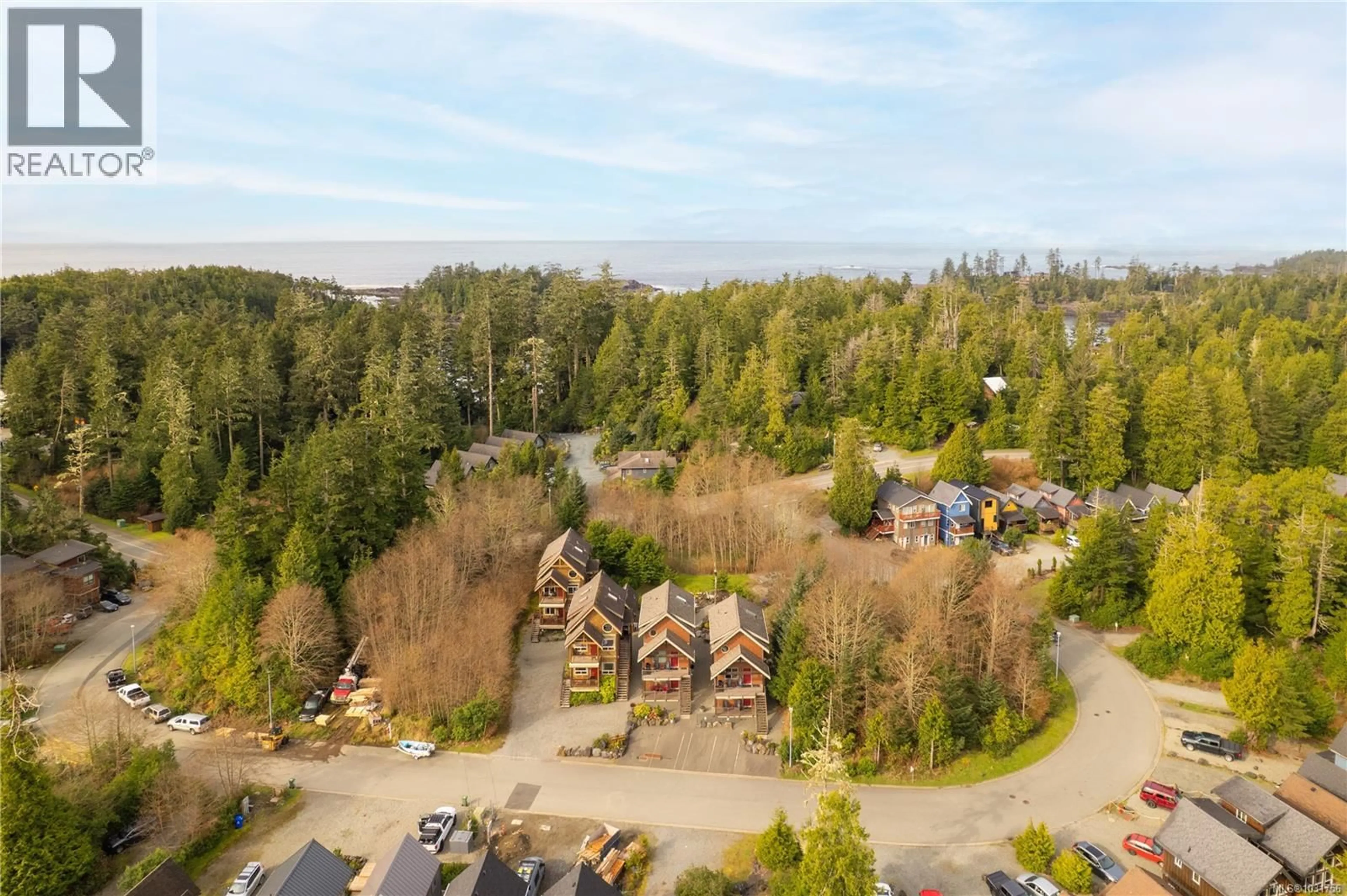 A pic from outside/outdoor area/front of a property/back of a property/a pic from drone, forest/trees view for 258&266 BOARDWALK BOULEVARD, Ucluelet British Columbia V0R3A0