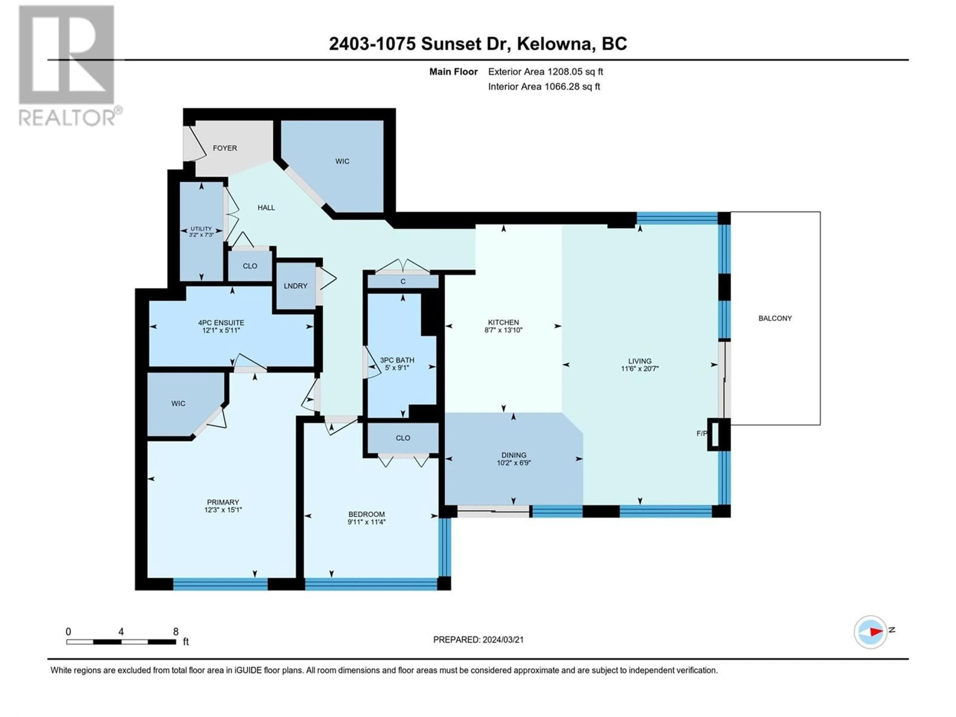 Floor plan for 1075 Sunset Drive Unit# 2403, Kelowna British Columbia V1Y9Y9