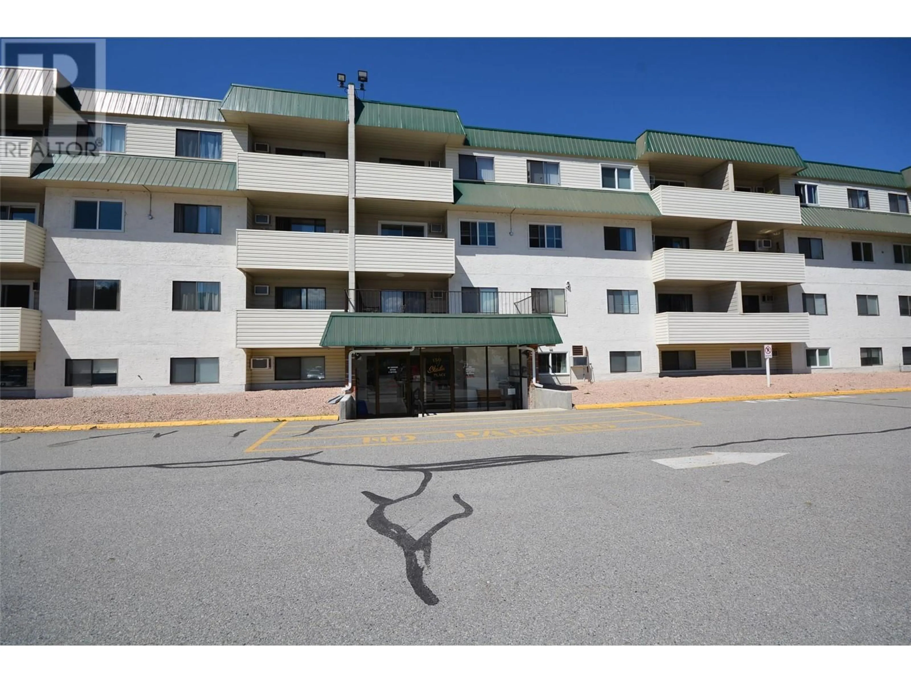 A pic from exterior of the house or condo, the front or back of building for 150 Skaha Place Unit# 412, Penticton British Columbia V2A7K1