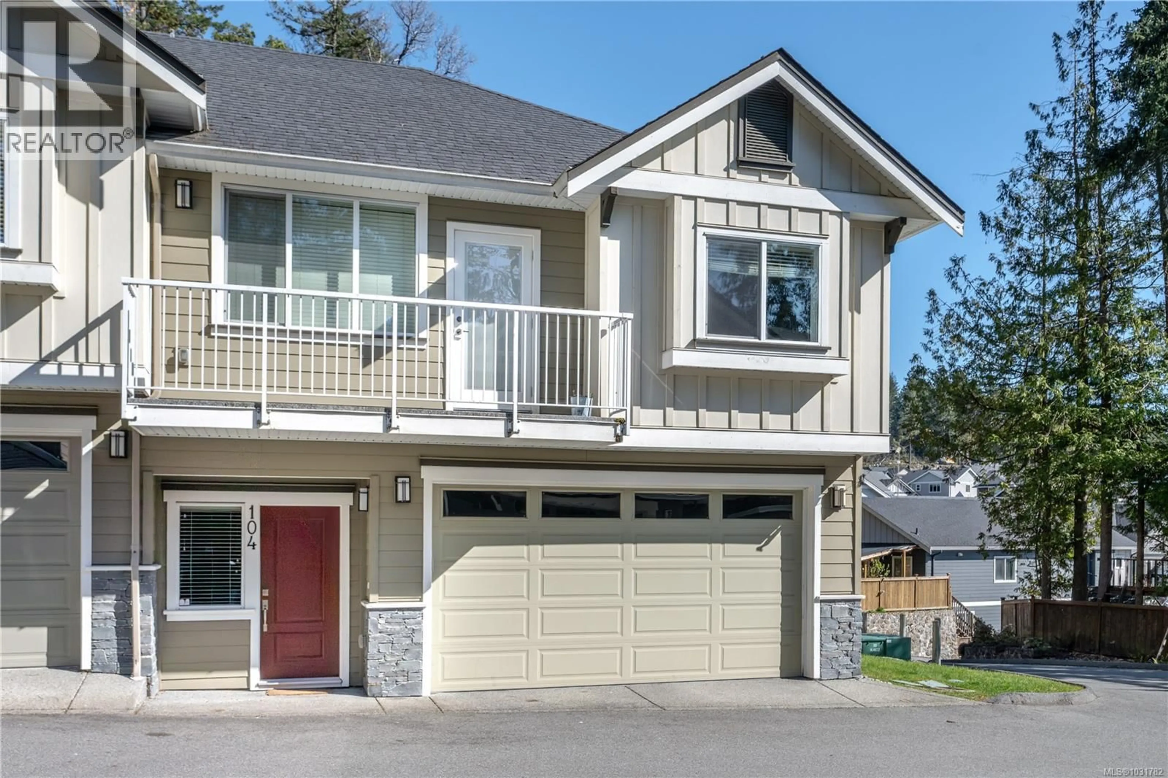 Home with vinyl exterior material, street for 104 - 3439 AMBROSIA CRESCENT, Langford British Columbia V9C0K4