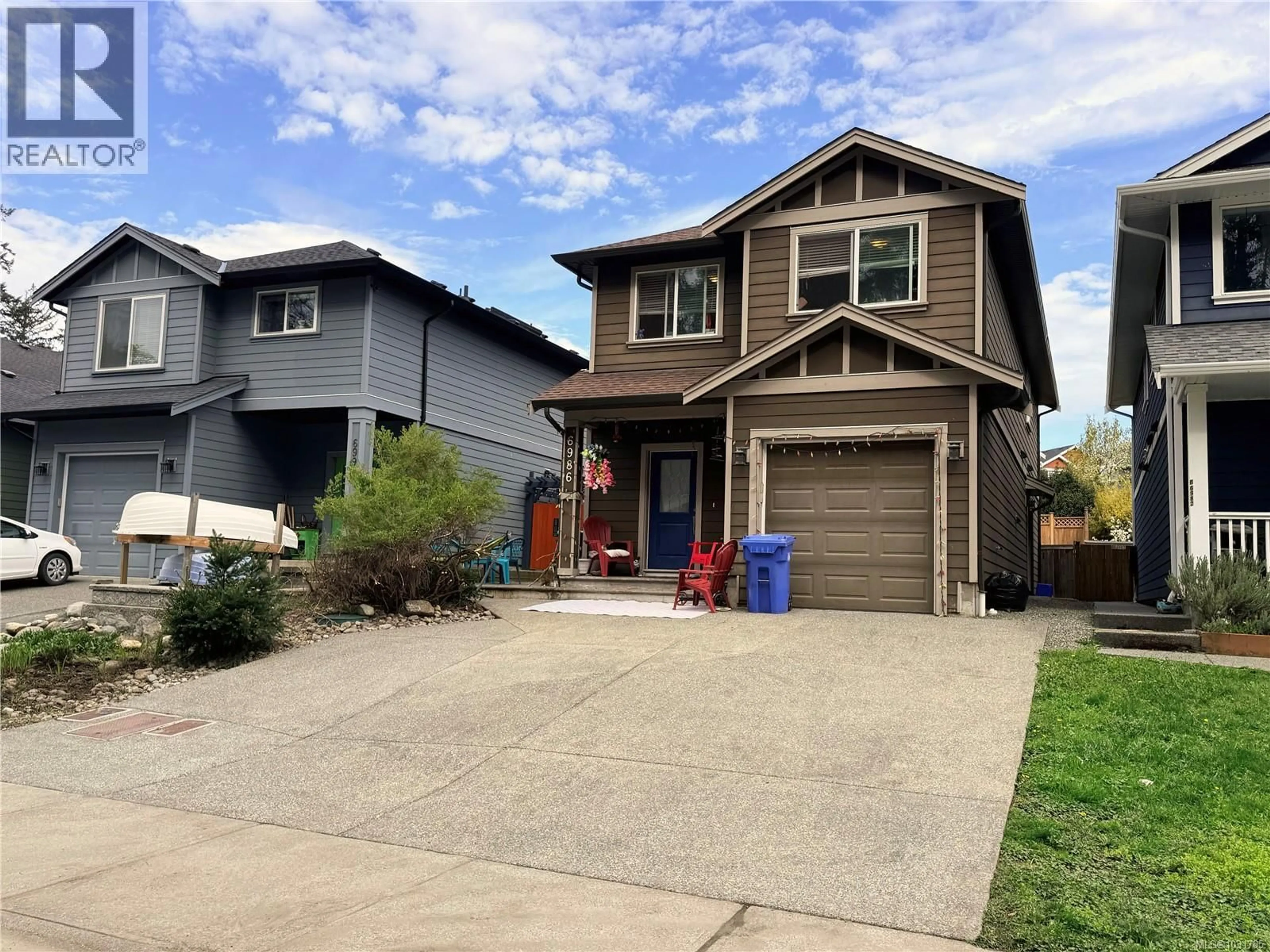 Home with vinyl exterior material, street for 6986 WRIGHT ROAD, Sooke British Columbia V9Z1M5