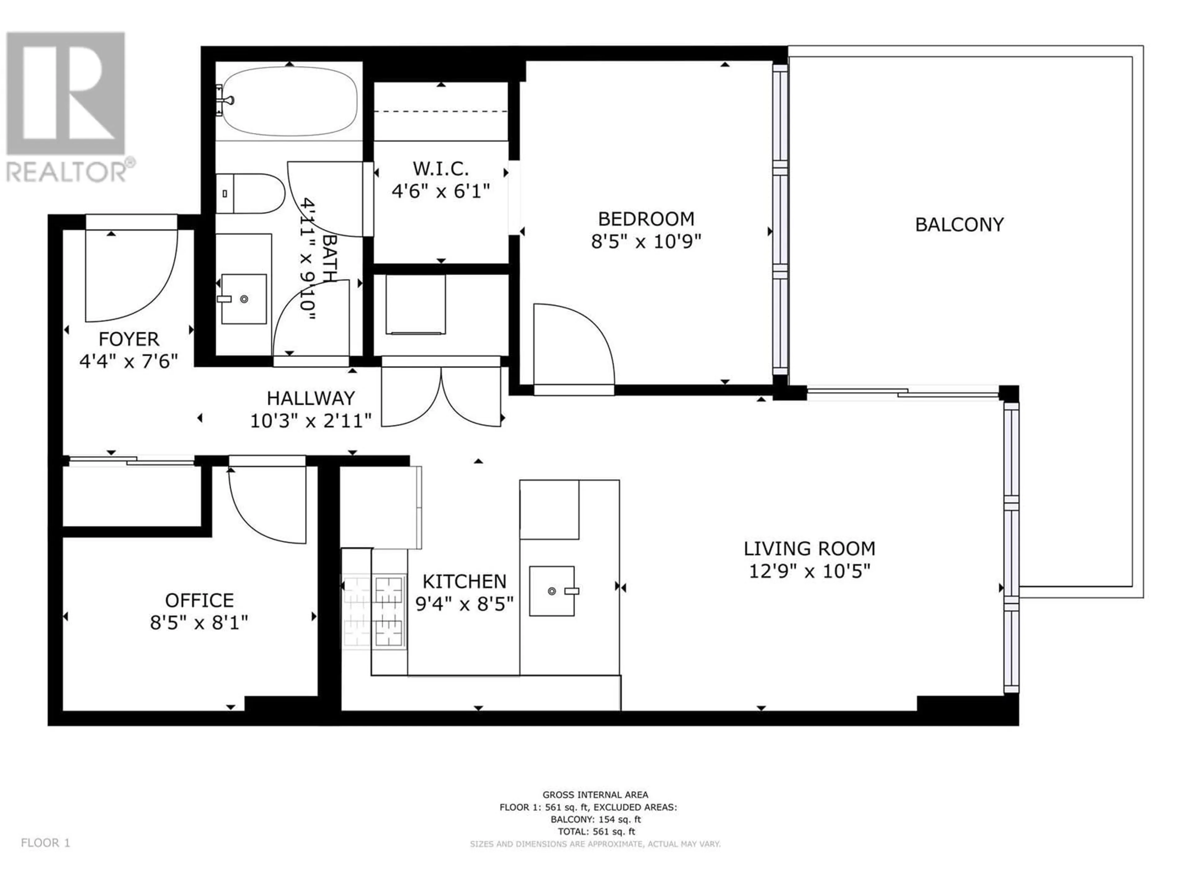 Floor plan for 1181 Sunset Drive Unit# 810, Kelowna British Columbia V1Y0J4