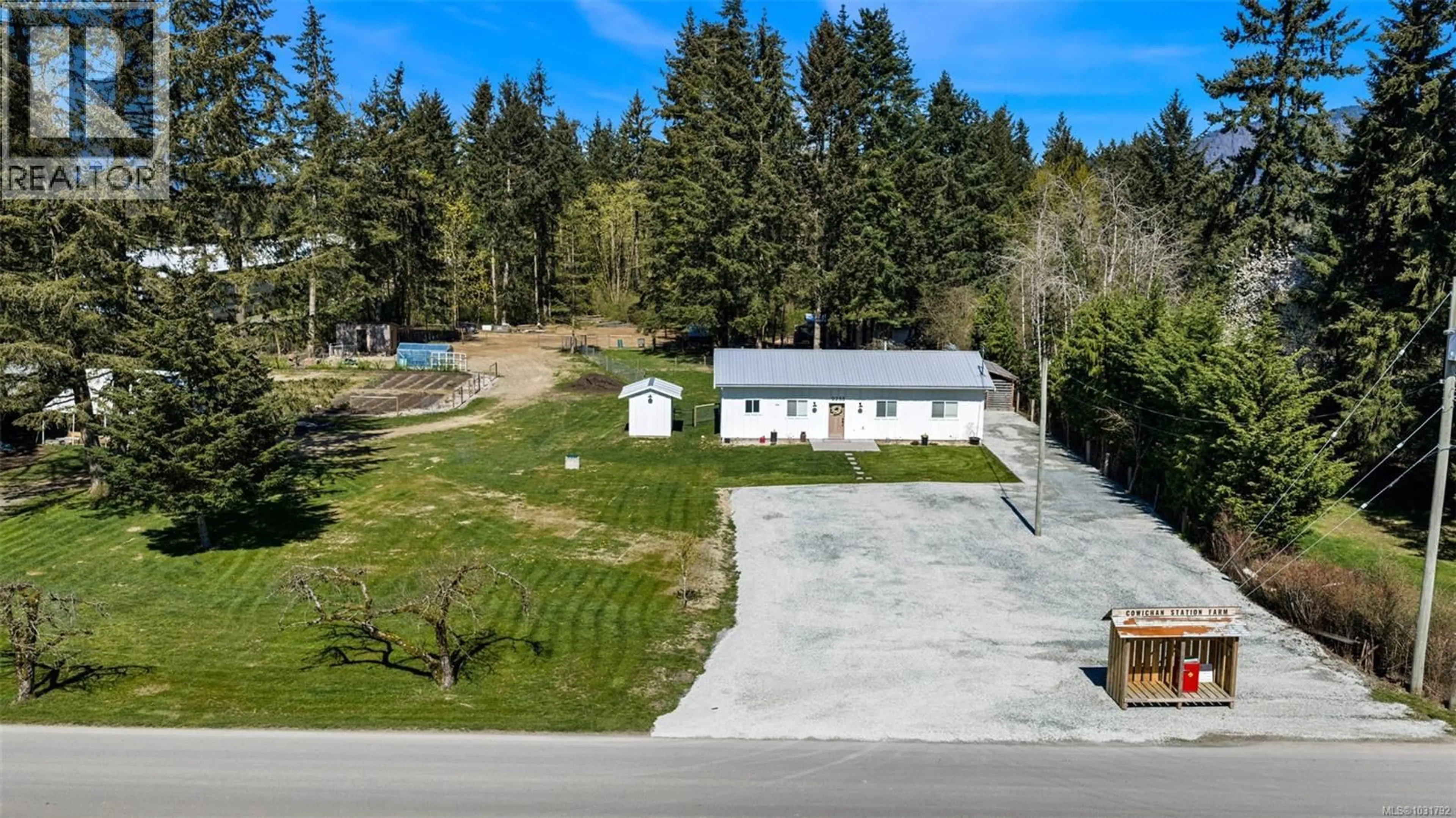 A pic from outside/outdoor area/front of a property/back of a property/a pic from drone, street for 2255 PHIPPS ROAD, Duncan British Columbia V9L6L2
