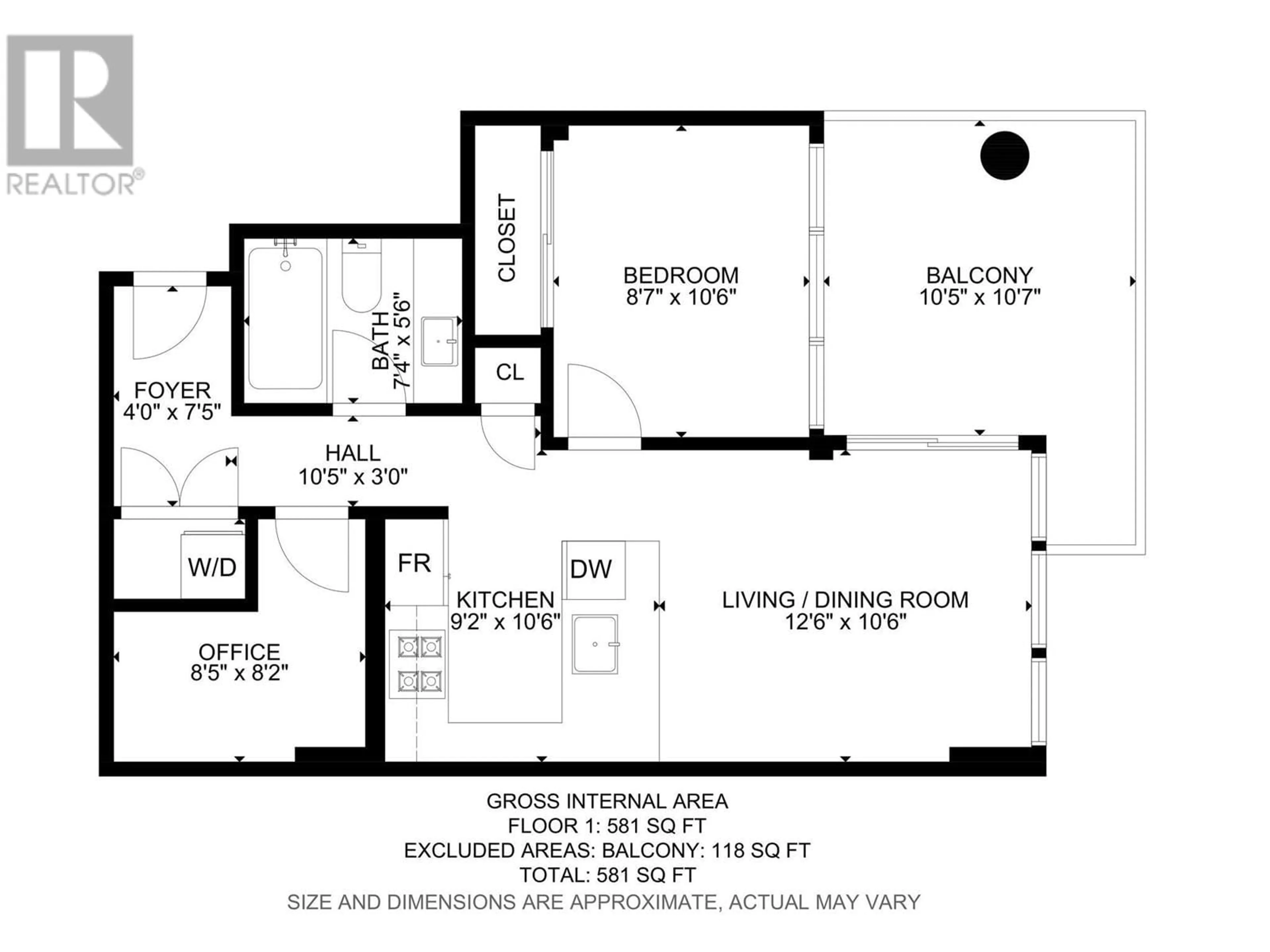 Floor plan for 1181 Sunset Drive Unit# 1608, Kelowna British Columbia V1Y0J4