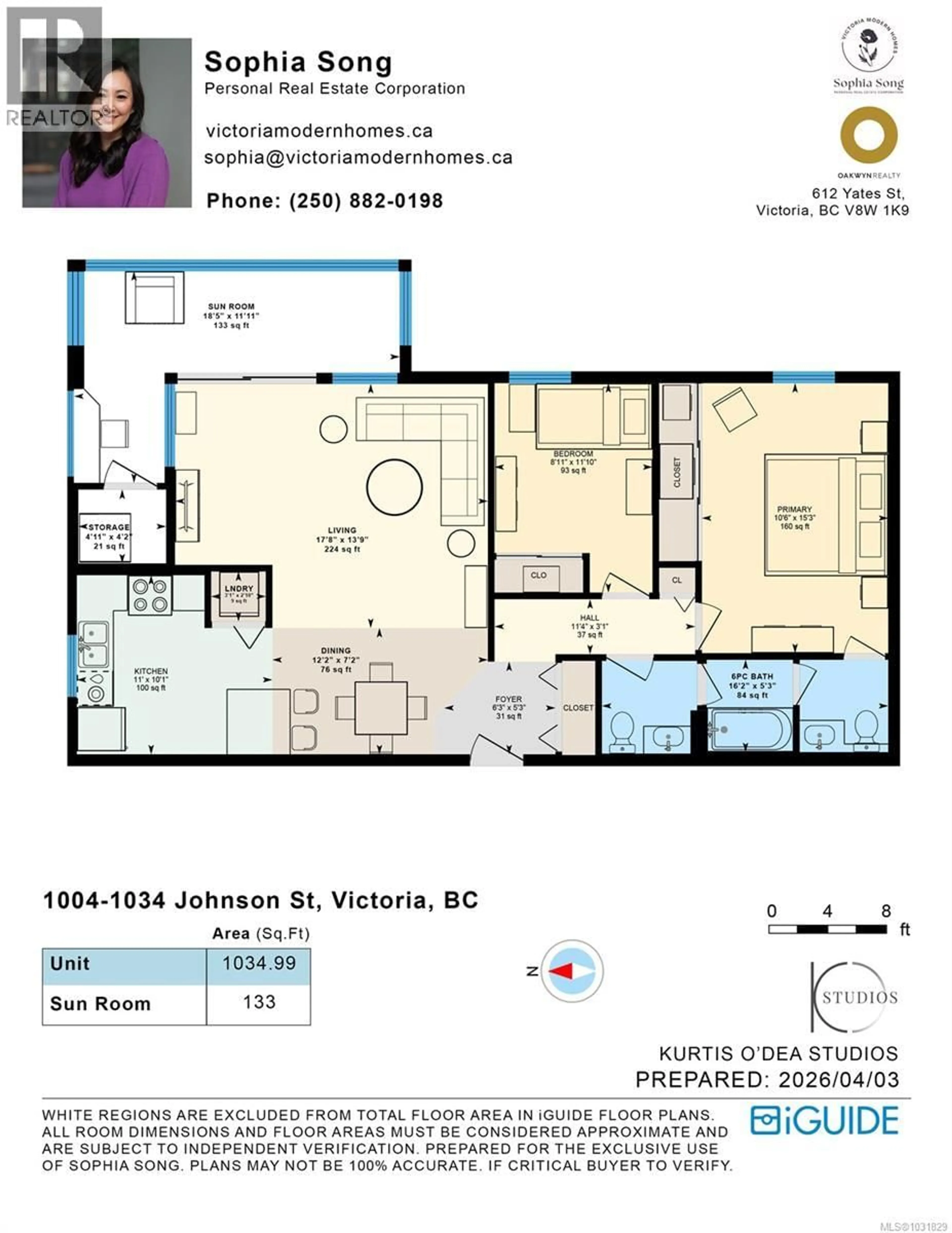 Floor plan for 1004 - 1034 JOHNSON STREET, Victoria British Columbia V8V3N7