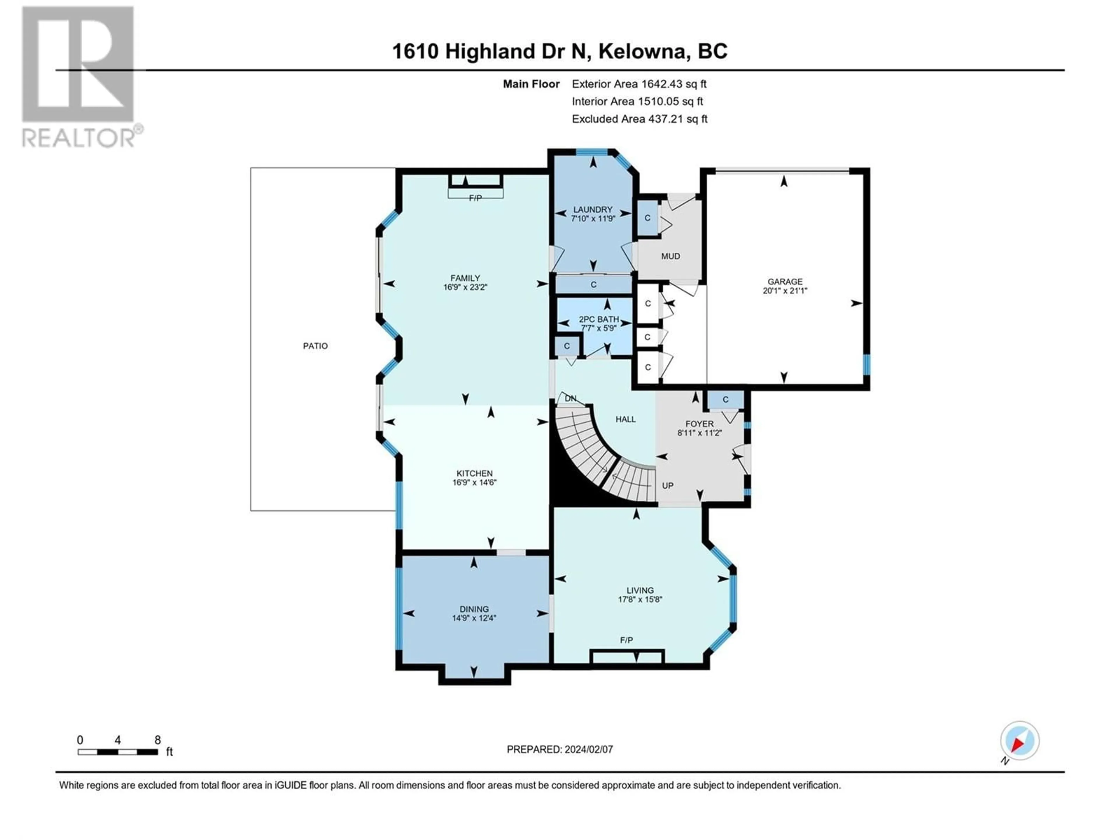 Floor plan for 1610 highland Drive N, Kelowna British Columbia V1Y4K8