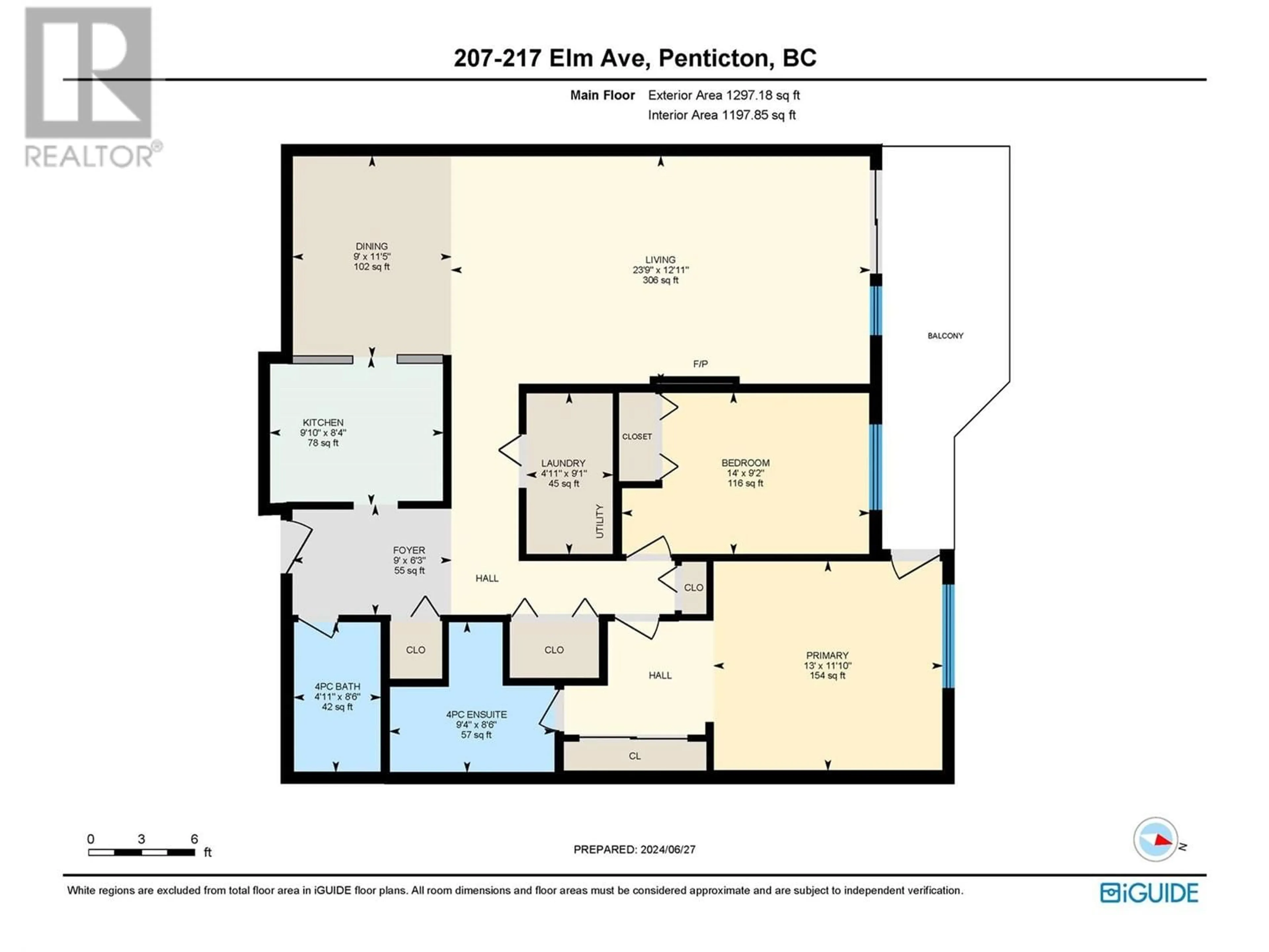 Floor plan for 217 Elm Avenue Unit# 207, Penticton British Columbia V2A3W1