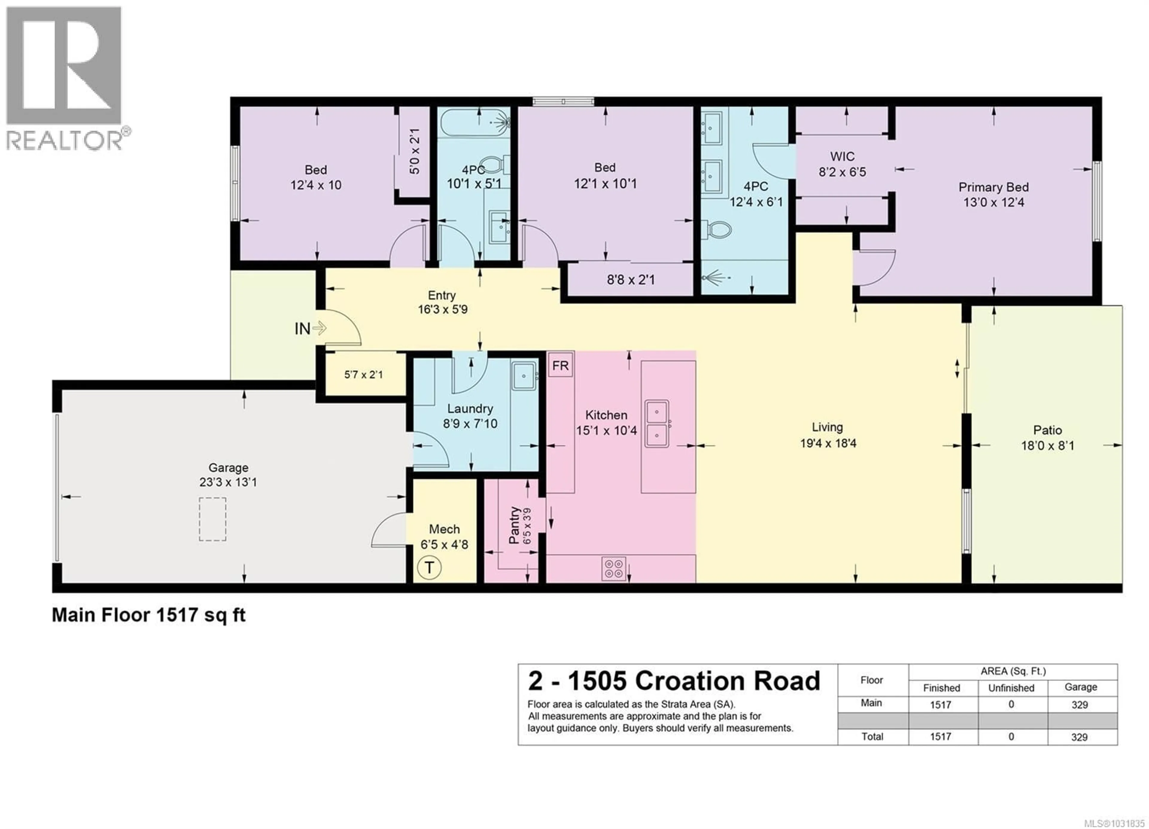 Floor plan for 16 - 1505 CROATION ROAD, Campbell River British Columbia V9W3T4