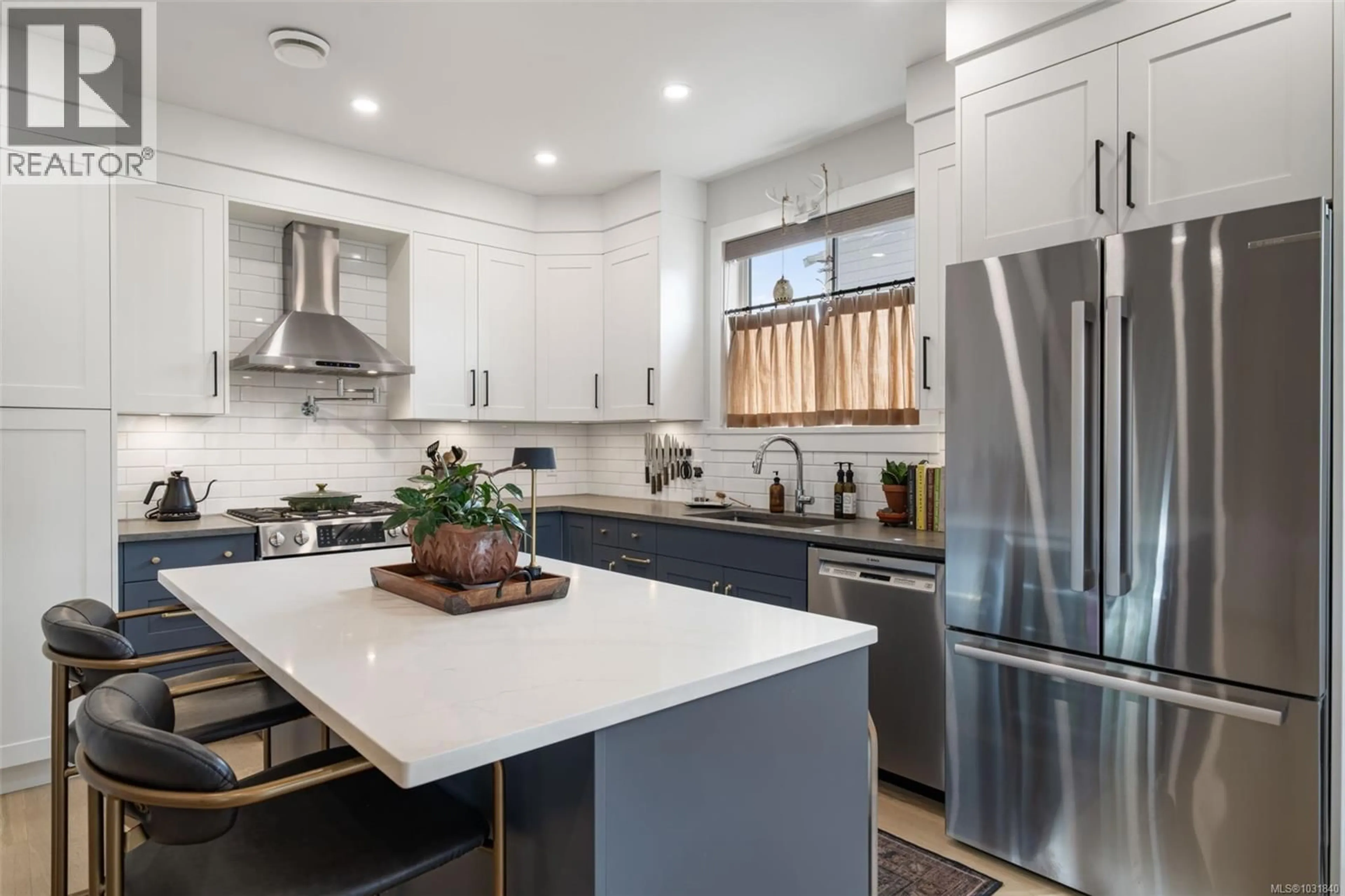 Contemporary kitchen, ceramic/tile floor for 912 CLARKE ROAD, Central Saanich British Columbia V8M2G1