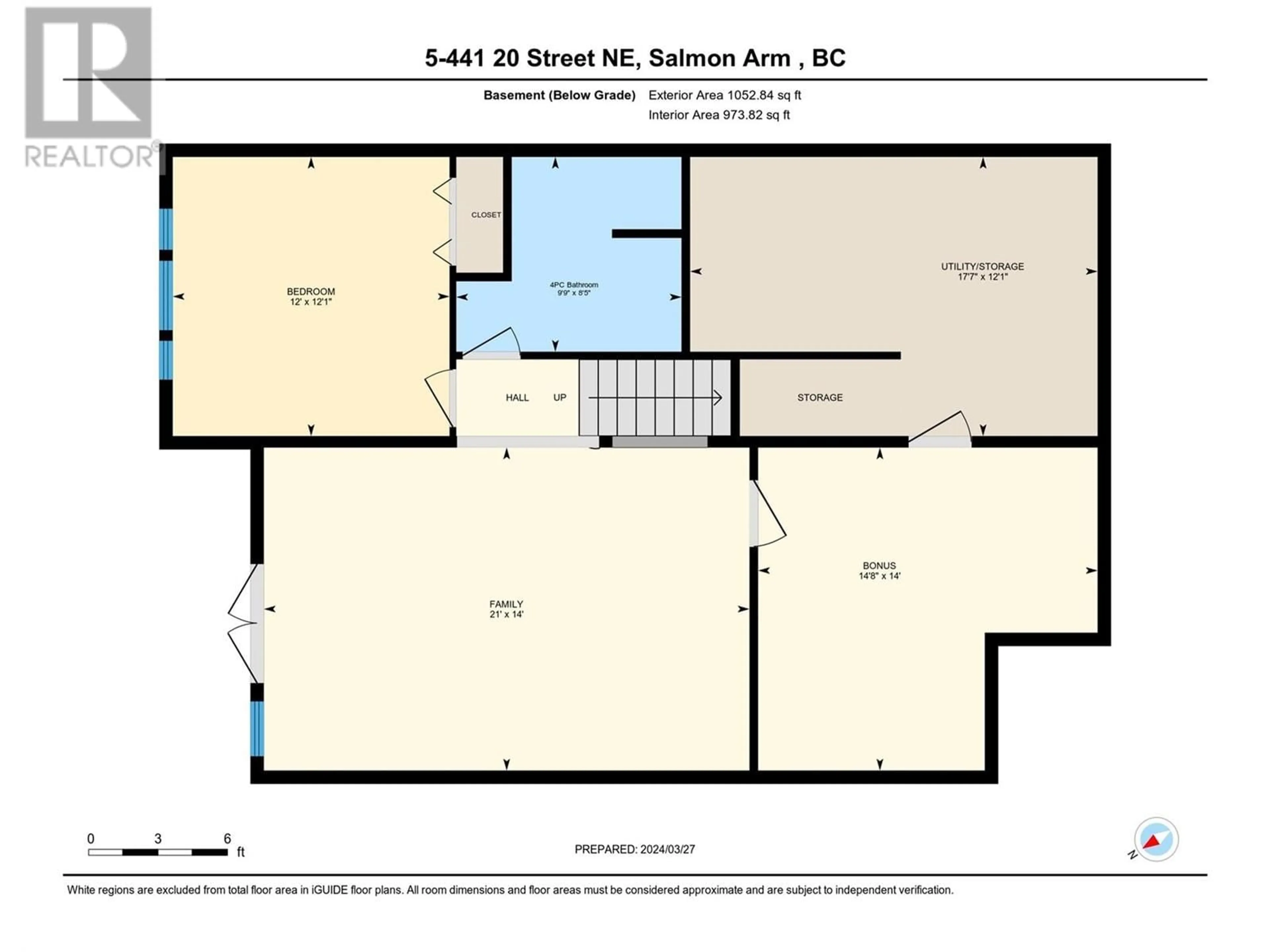 Floor plan for 441 20 Street NE Unit# 5, Salmon Arm British Columbia V1E4N2