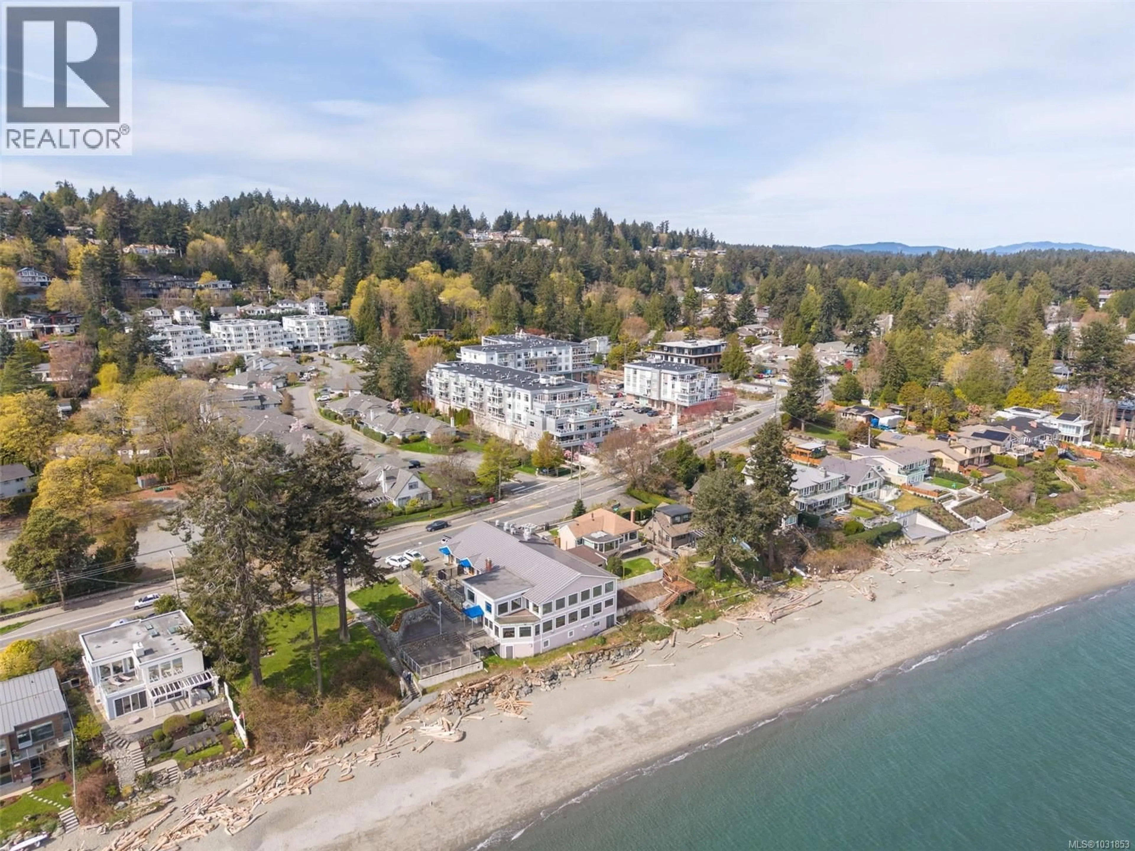 A pic from outside/outdoor area/front of a property/back of a property/a pic from drone, water/lake/river/ocean view for 206 - 5110 CORDOVA BAY ROAD, Saanich British Columbia V8Y2K5