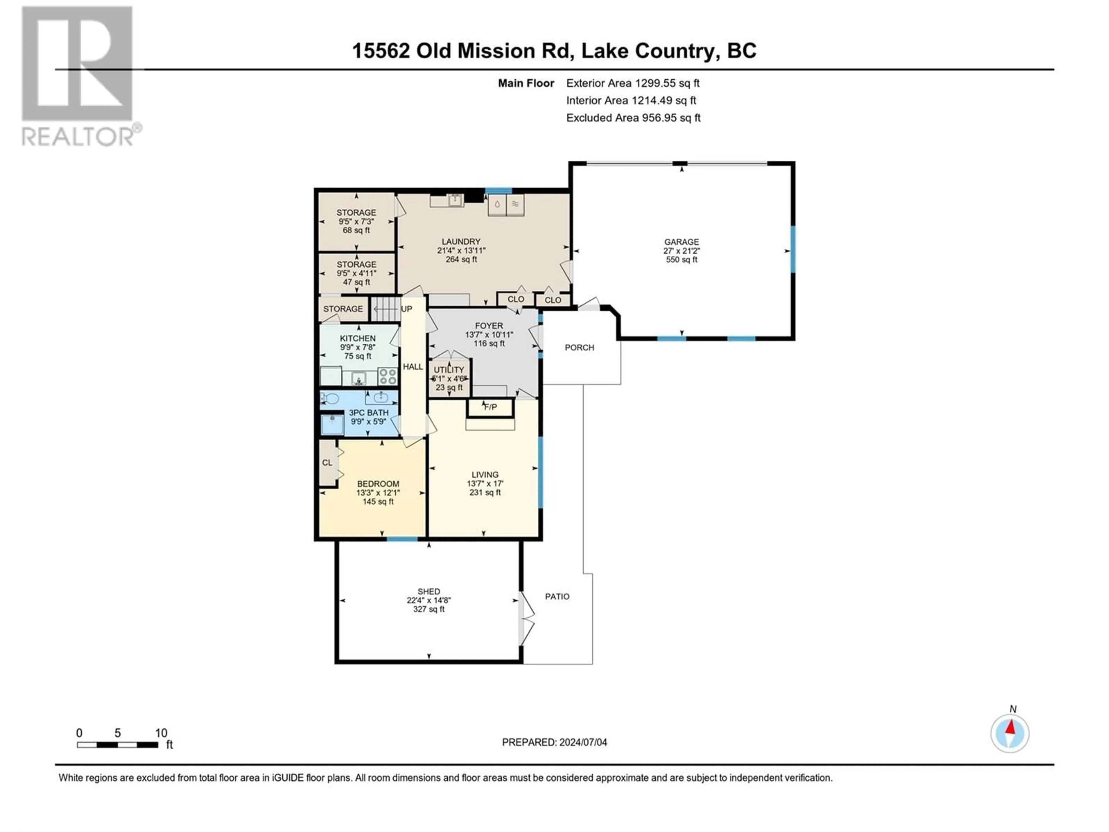 Floor plan for 15562 Old Mission Road, Lake Country British Columbia V4V2G5