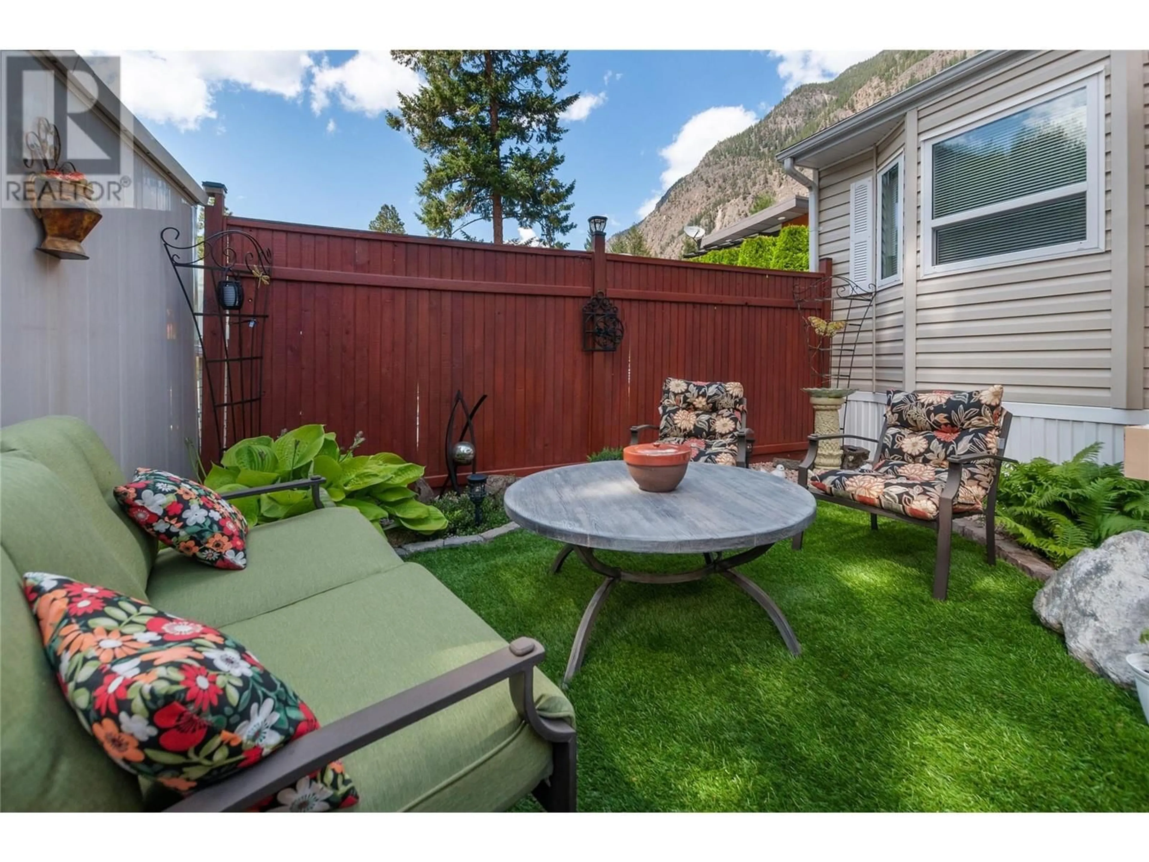 Patio, the fenced backyard for 4354 HWY 3 Highway Unit# 12 Lot# 2, Keremeos British Columbia V0X1N1