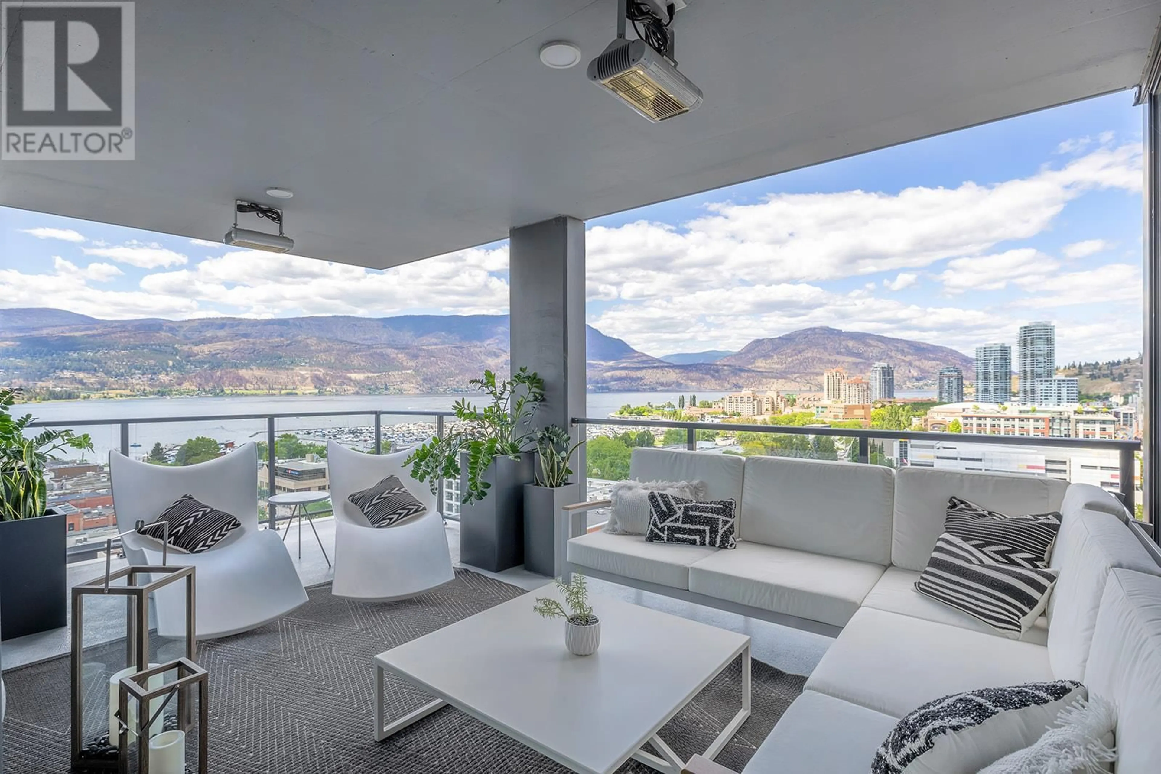 Balcony in the apartment, the view of mountain for 1588 Ellis Street Unit# 1509, Kelowna British Columbia V1Y2A6