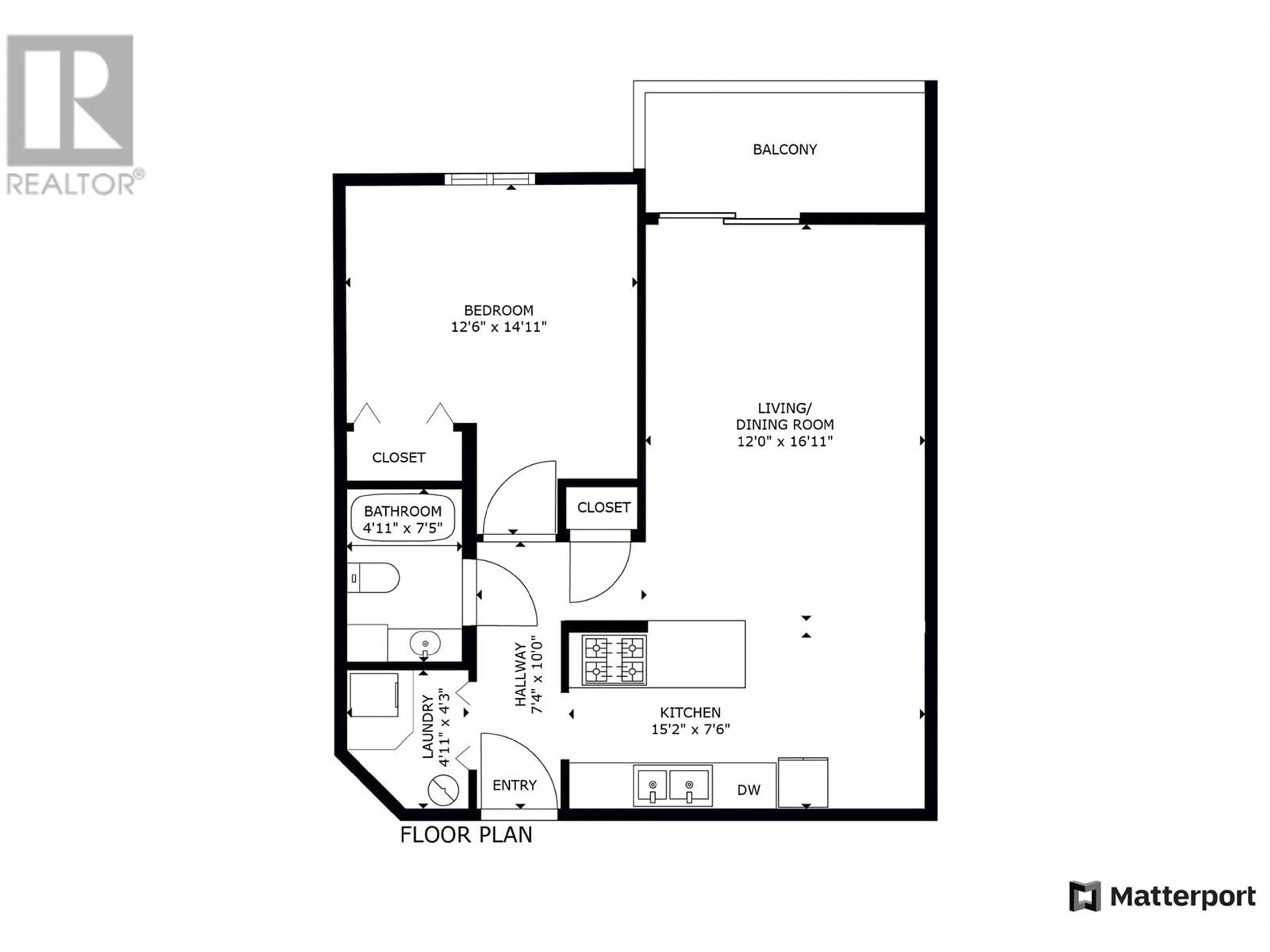 Floor plan for 1565 Noble Court Unit# 207, Kelowna British Columbia V1Y8K8