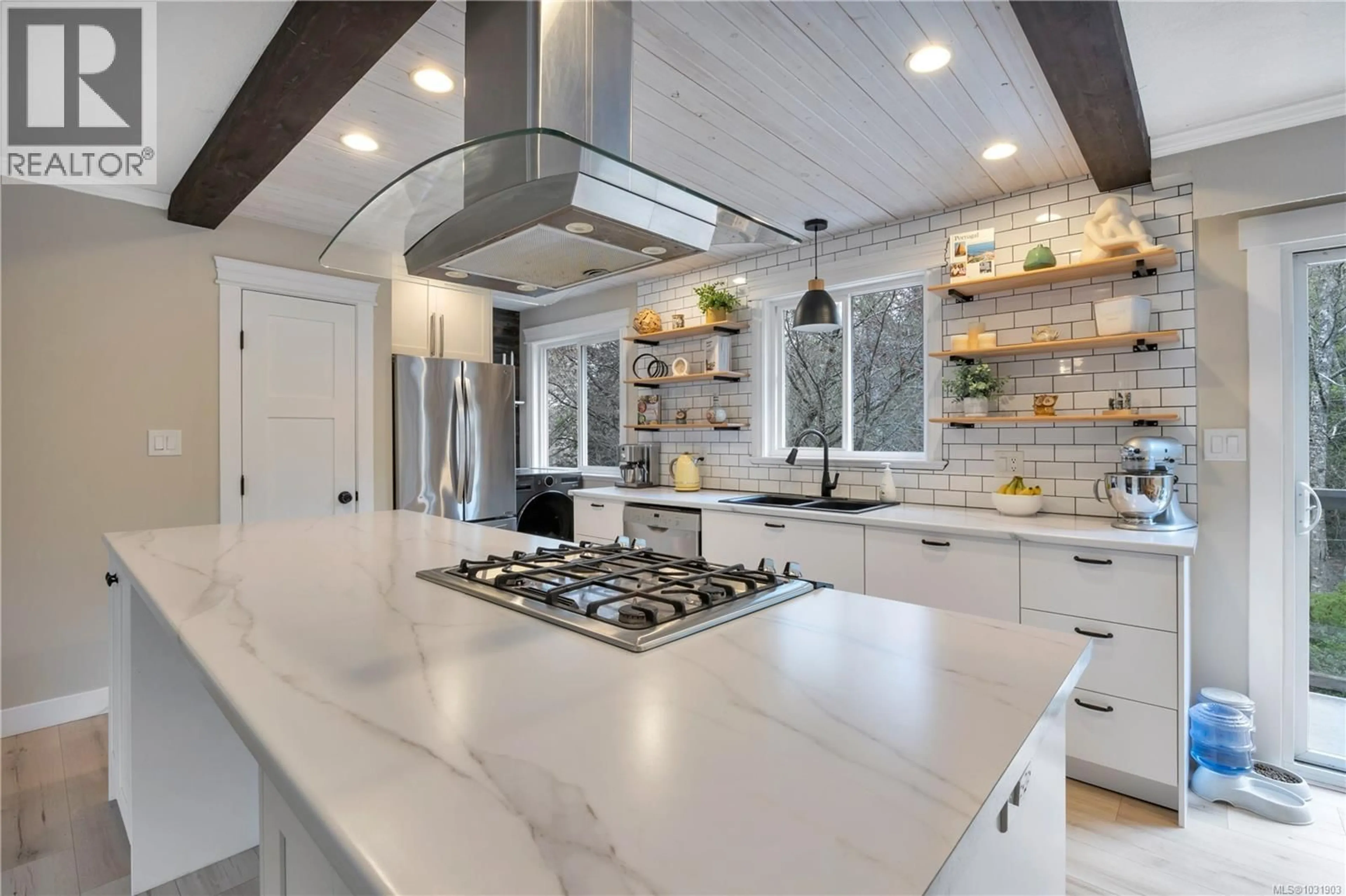 Contemporary kitchen, ceramic/tile floor for 3424 HAMMOND BAY ROAD, Nanaimo British Columbia V9T1E6