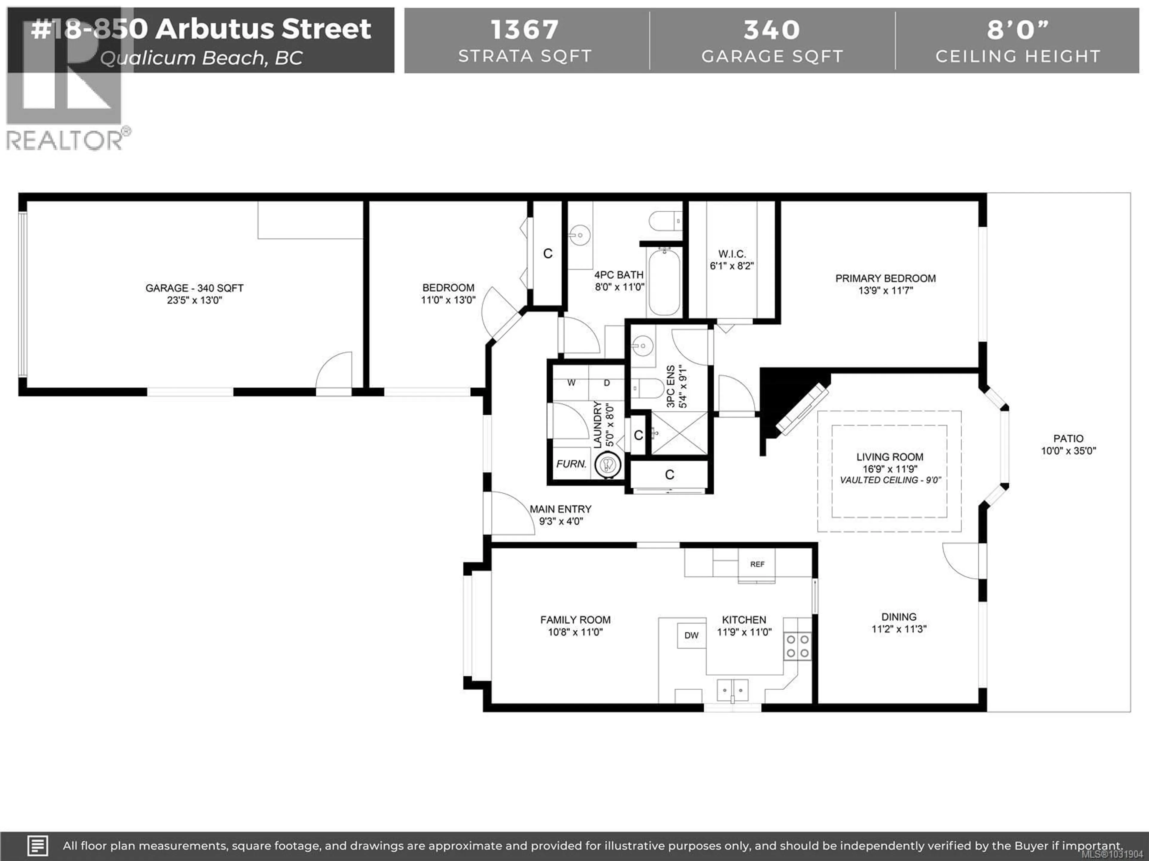 Floor plan for 18 - 850 ARBUTUS STREET, Qualicum Beach British Columbia V9K2M7